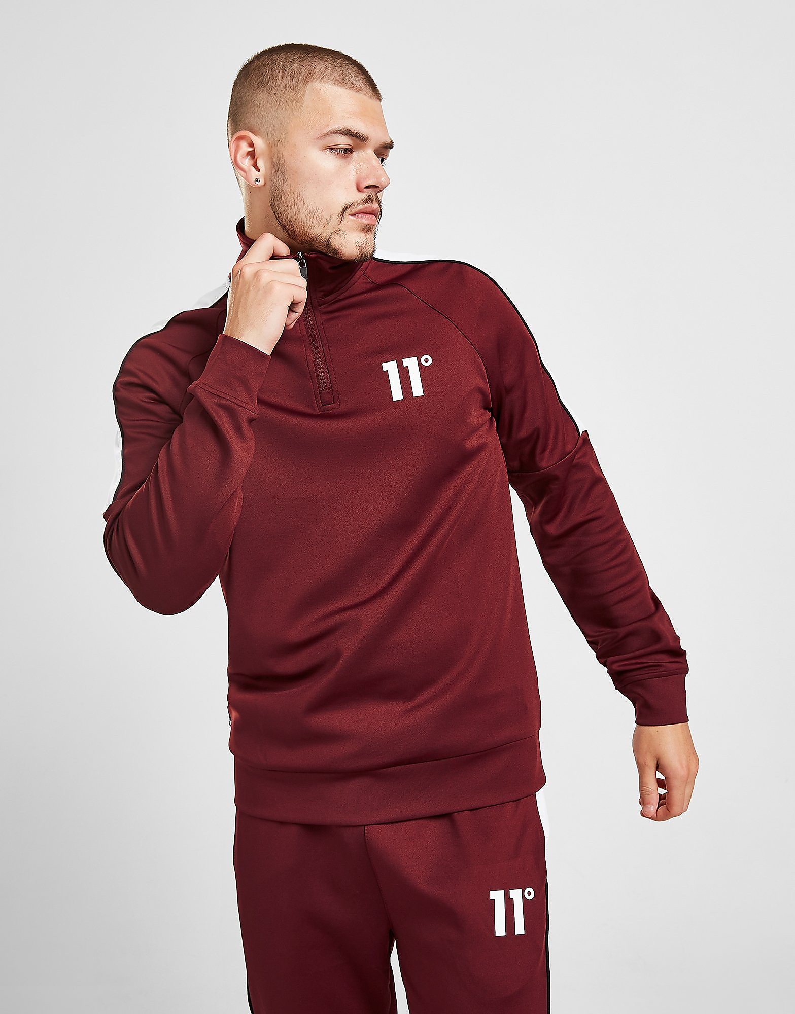 

11 Degrees Poly Track Top - Red - Mens, Red