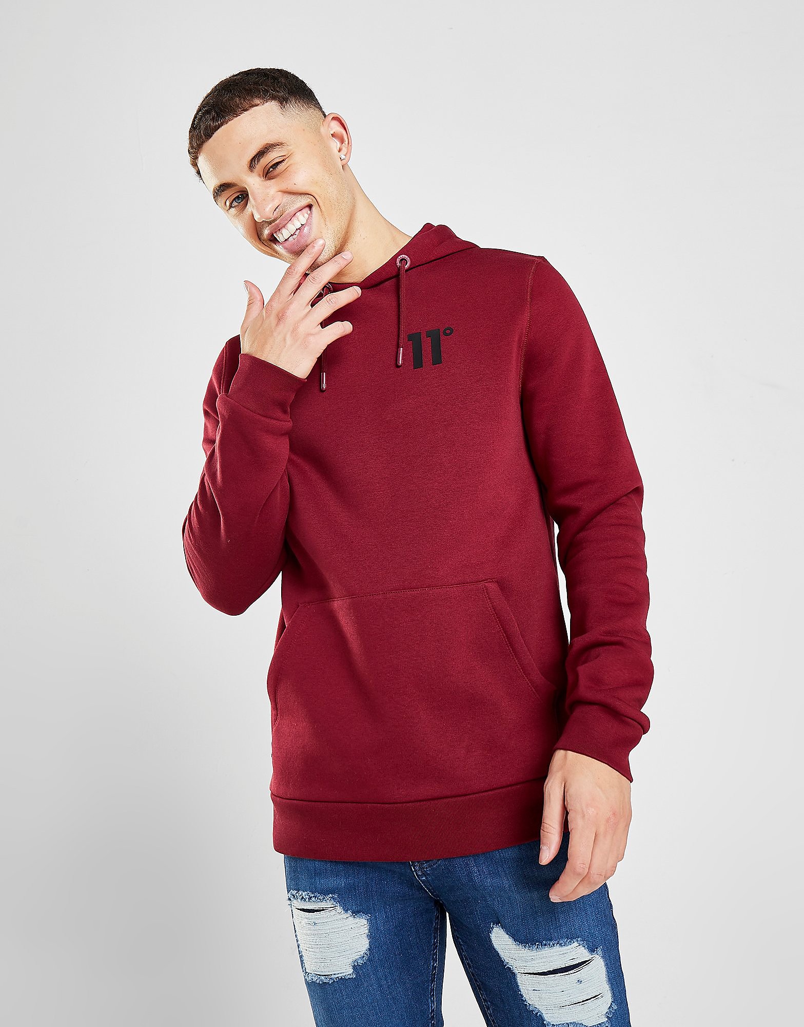 

11 Degrees Core Overhead Hoodie - Red - Mens, Red