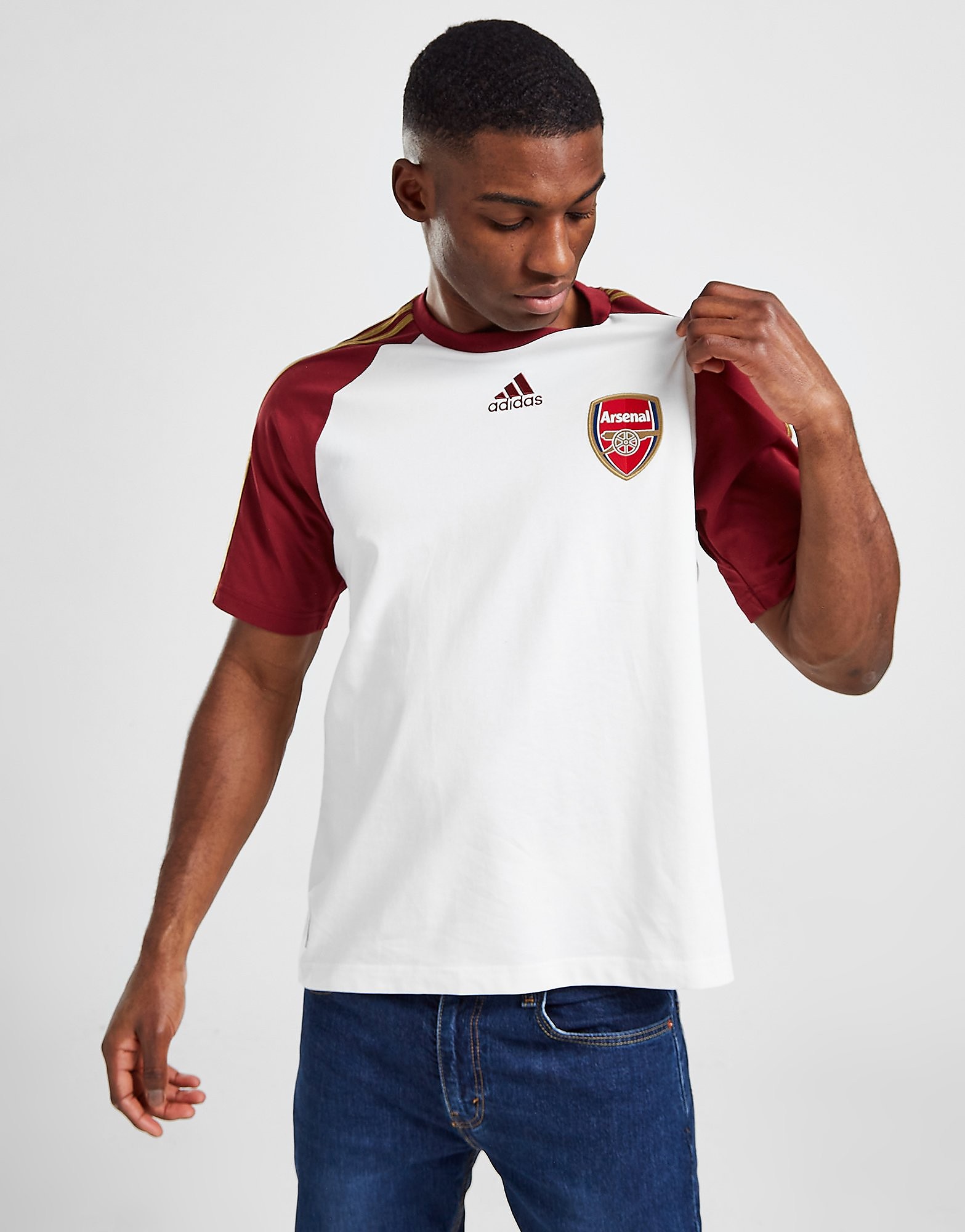 

adidas Arsenal FC Teamgeist T-Shirt - White / Noble Maroon - Mens, White / Noble Maroon