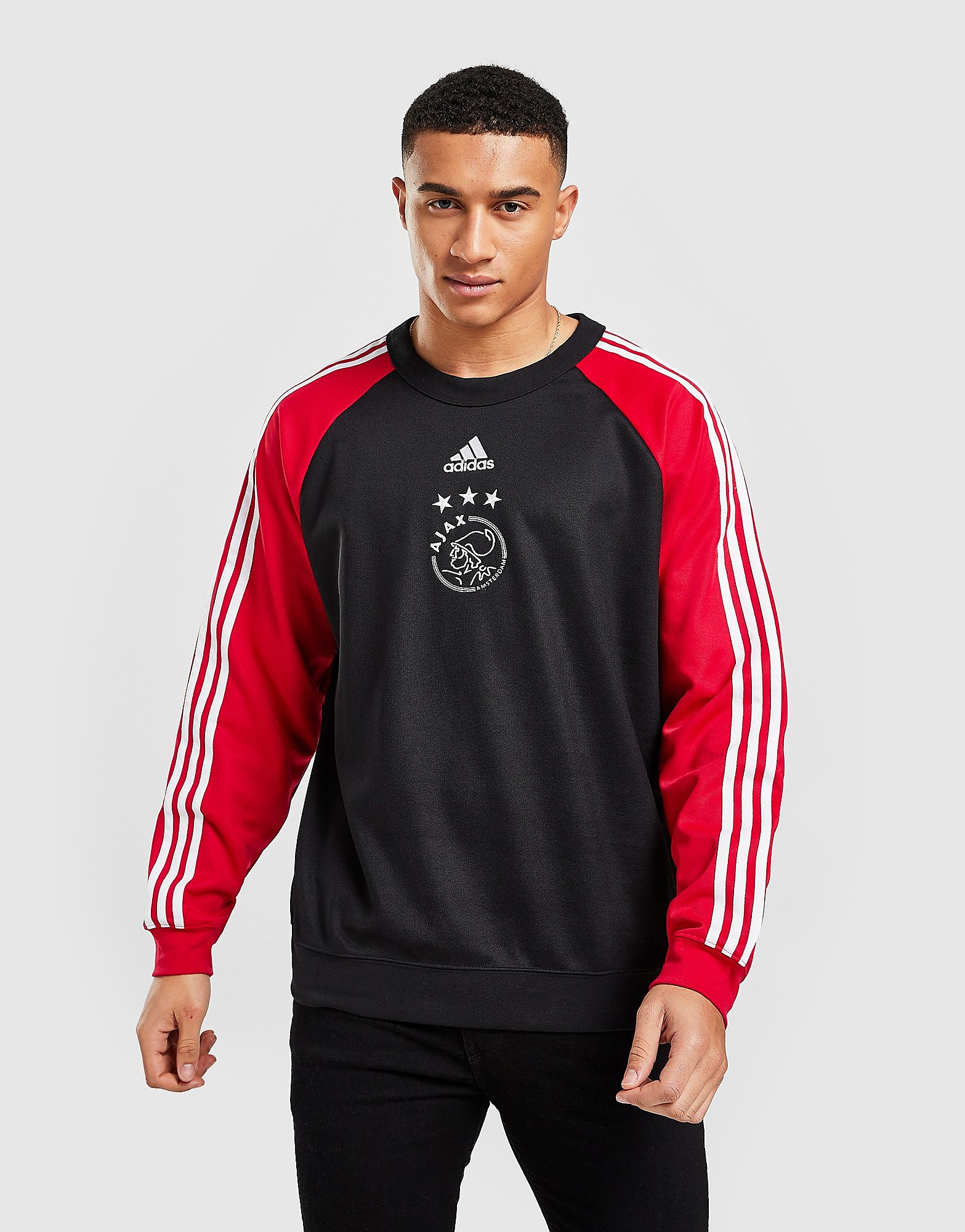 

adidas Ajax Teamgeist Crew Sweatshirt - Black - Mens, Black
