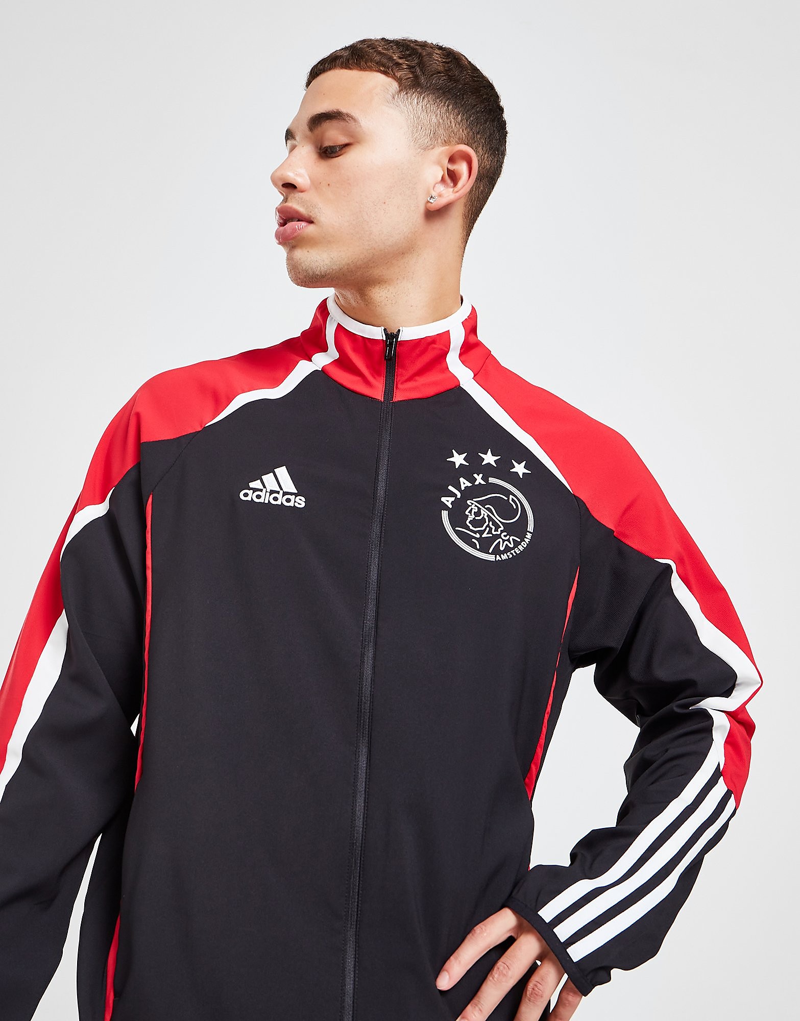 adidas Ajax FC Teamgeist Woven Jacket - Black/Black - Mens, Black/Black