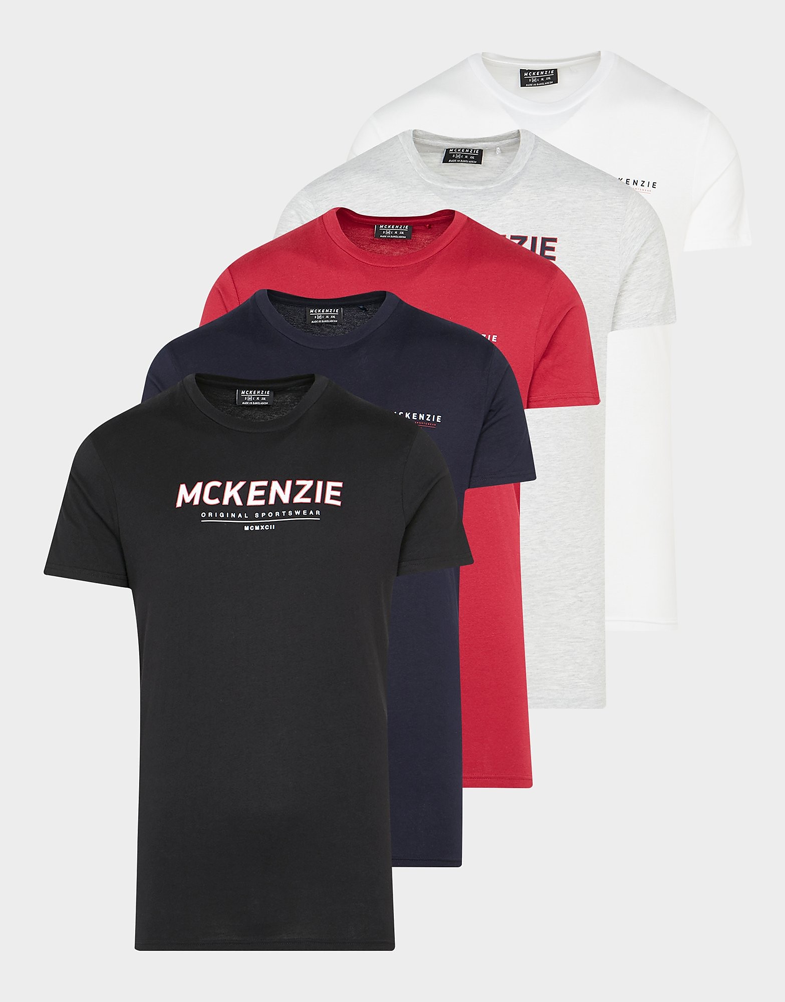 

McKenzie 5 Pack Mixed Core Logo T-Shirt - Only at JD - Black - Mens, Black
