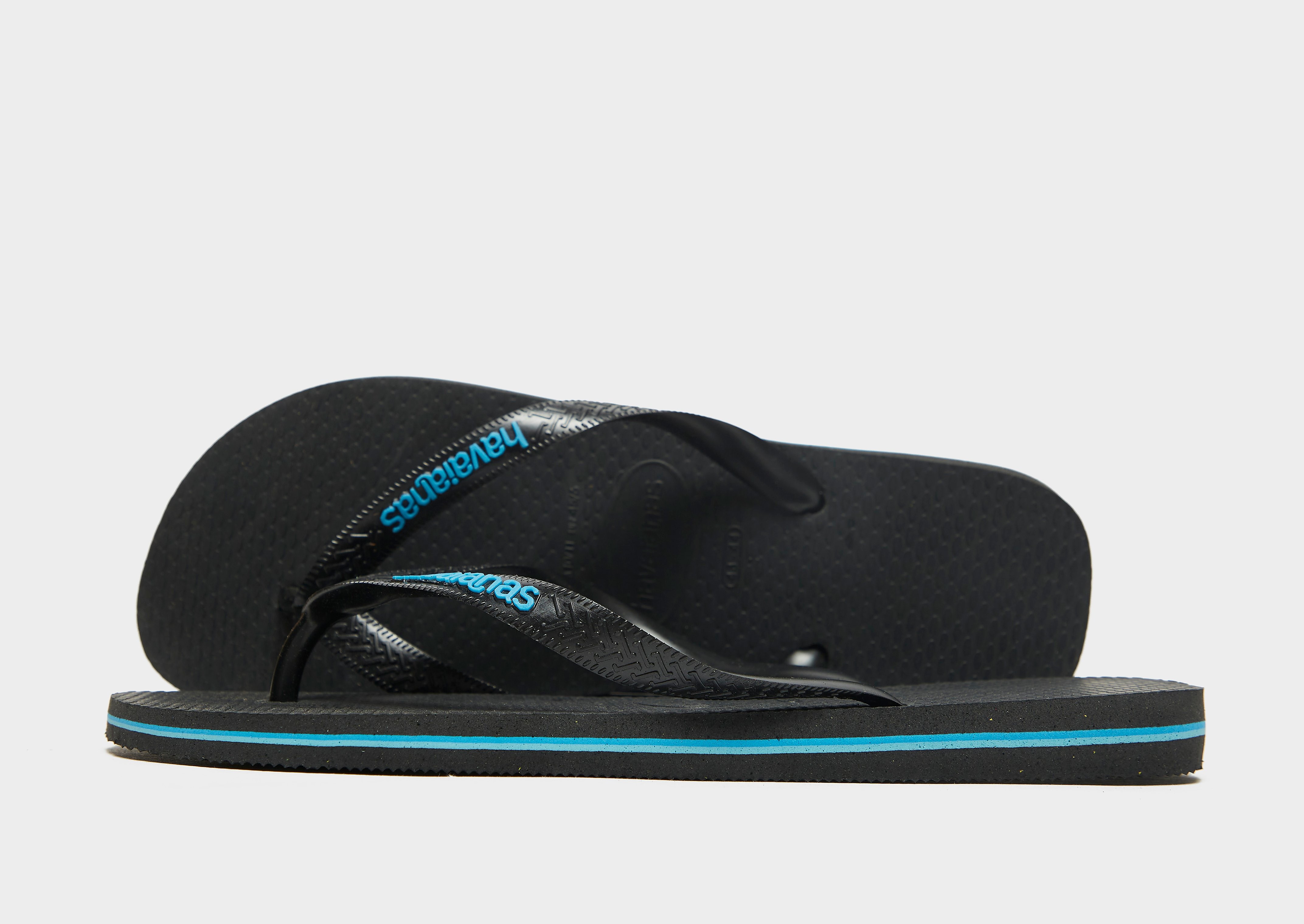 

Havaianas Logo Filete Flip Flops - Black - Mens, Black
