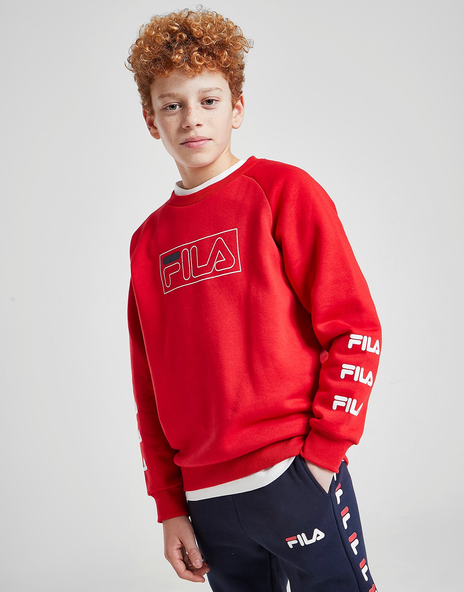 

Fila Apollo Logo Crew Sweatshirt Junior - Only at JD - Red - Kids, Red