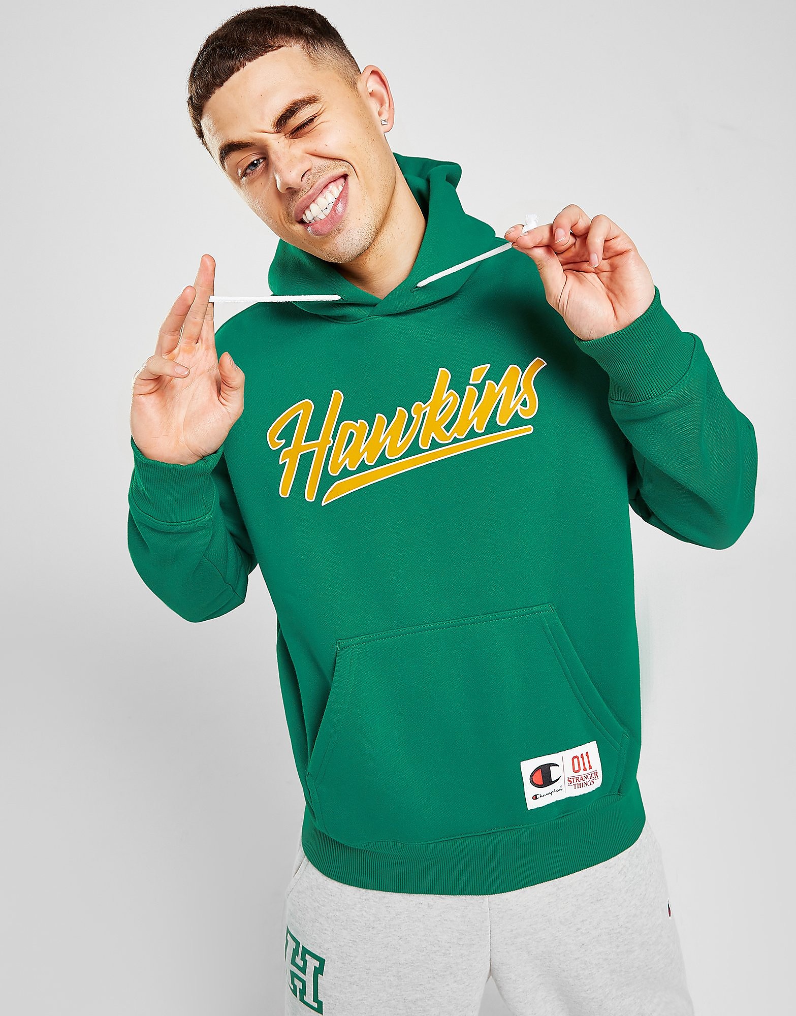 

Champion x Stranger Things Hawkins Hoodie - Green - Mens, Green