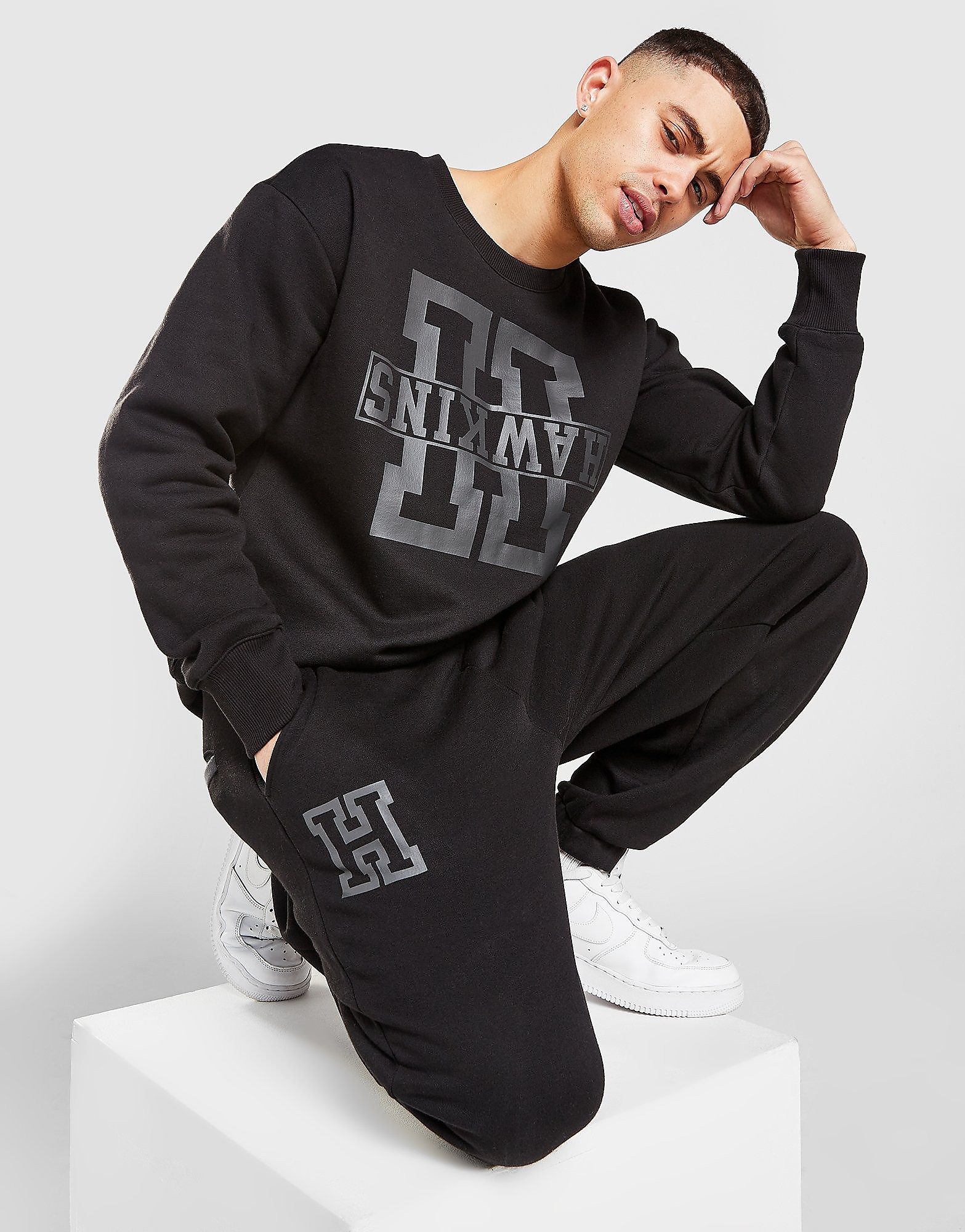 

Champion x Stranger Things Hawkins Logo Joggers - Black - Mens, Black