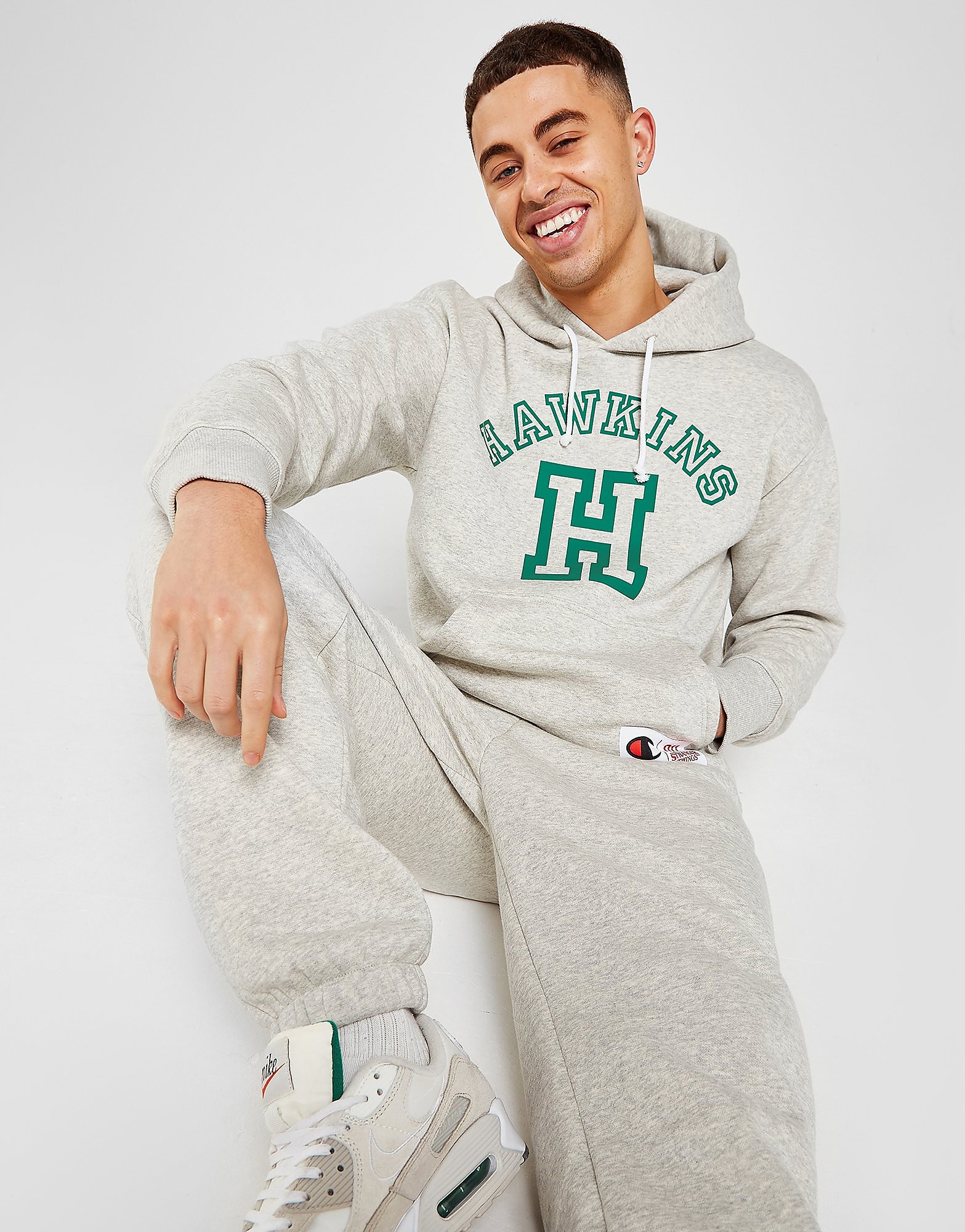 

Champion x Stranger Things Hawkins Hoodie - Grey - Mens, Grey