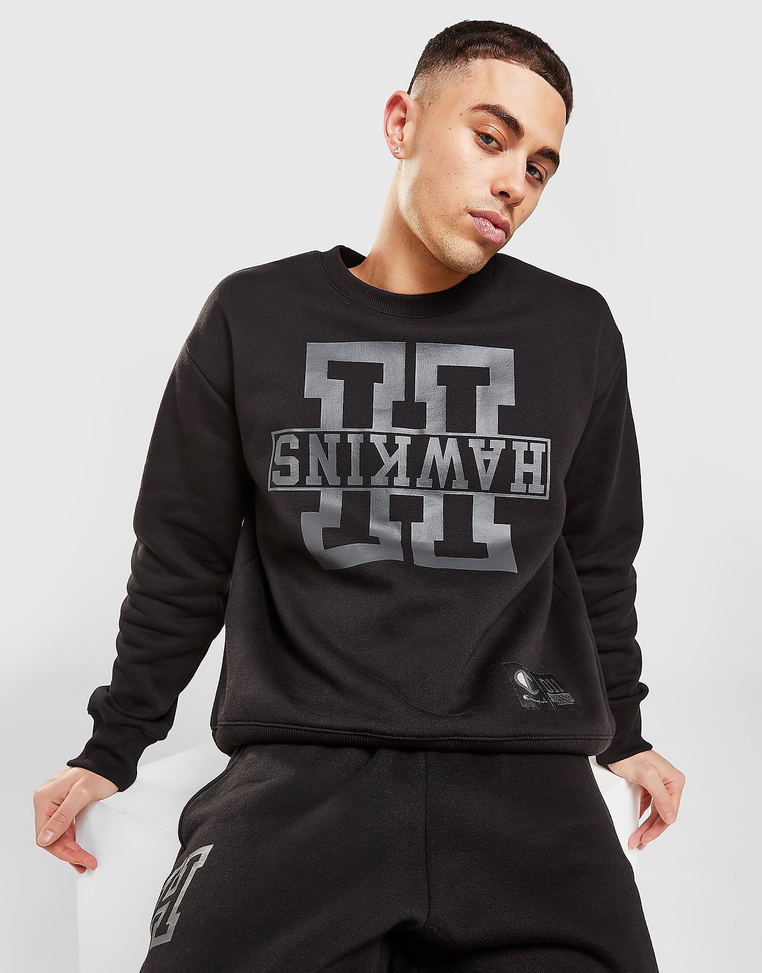 

Champion x Stranger Things Hawkins Crew Sweatshirt - Black - Mens, Black