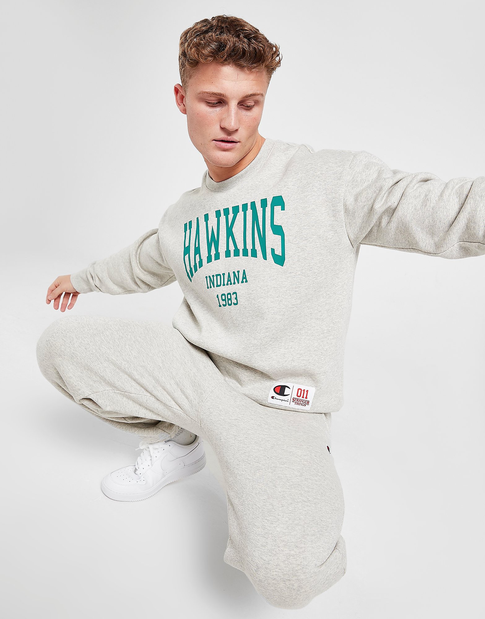 

Champion x Stranger Things Hawkins Crew Sweatshirt - Grey - Mens, Grey