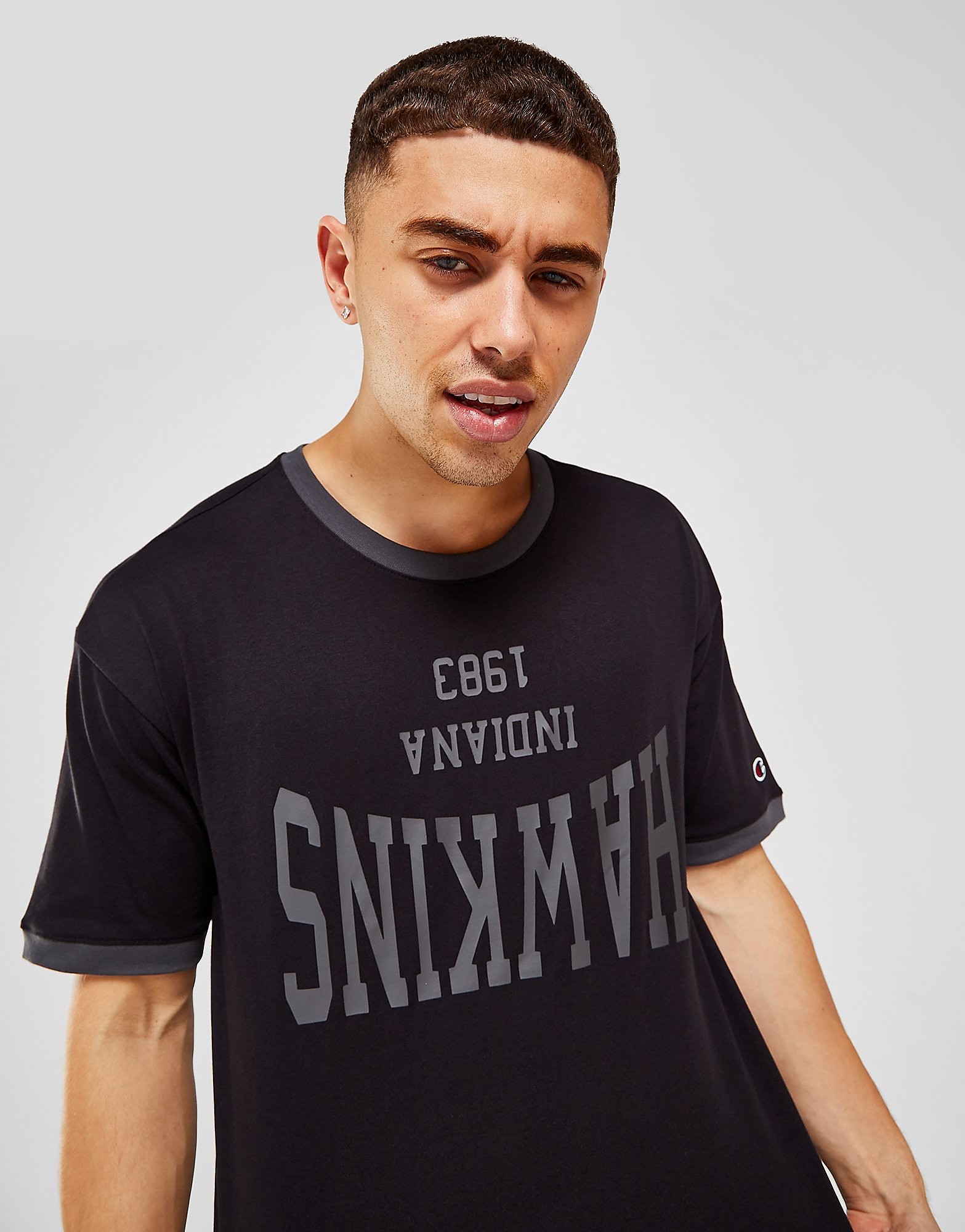 

Champion x Stranger Things Hawkins Logo T-Shirt - Black - Mens, Black