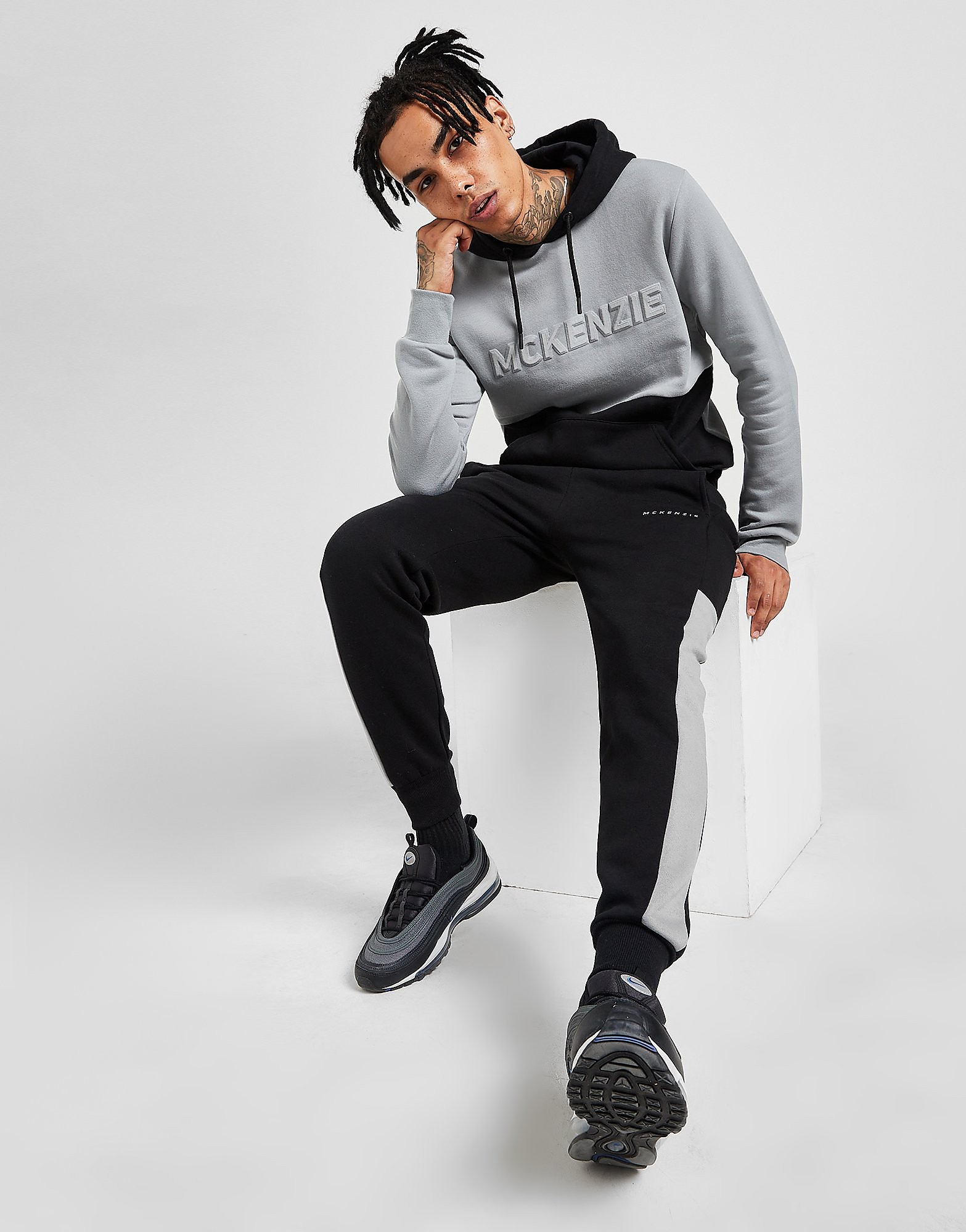 

McKenzie Bodie Overhead Hooded Fleece Tracksuit - Only at JD - Grey/Black - Mens, Grey/Black