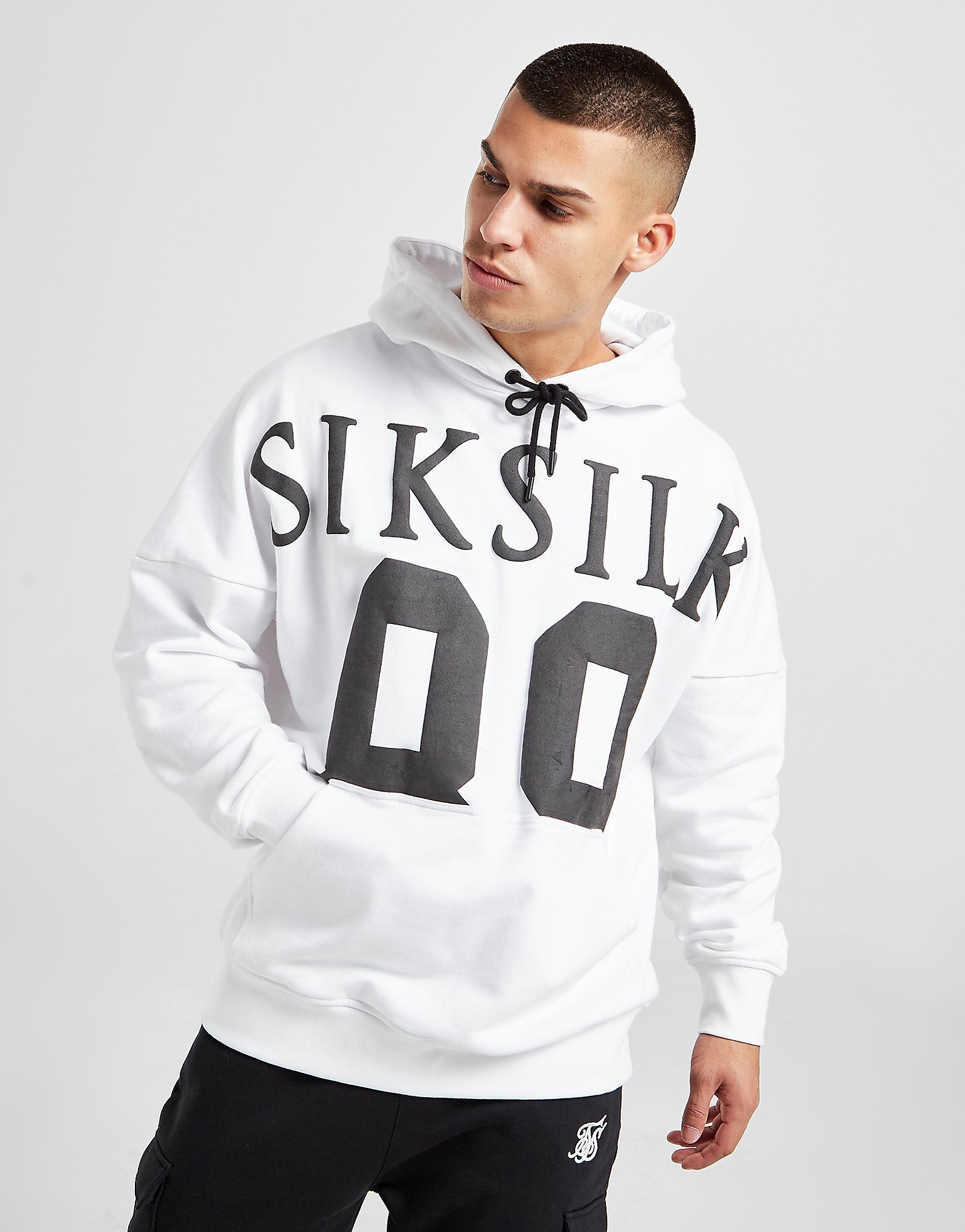 

SikSilk Graphic Hoodie - White - Mens, White