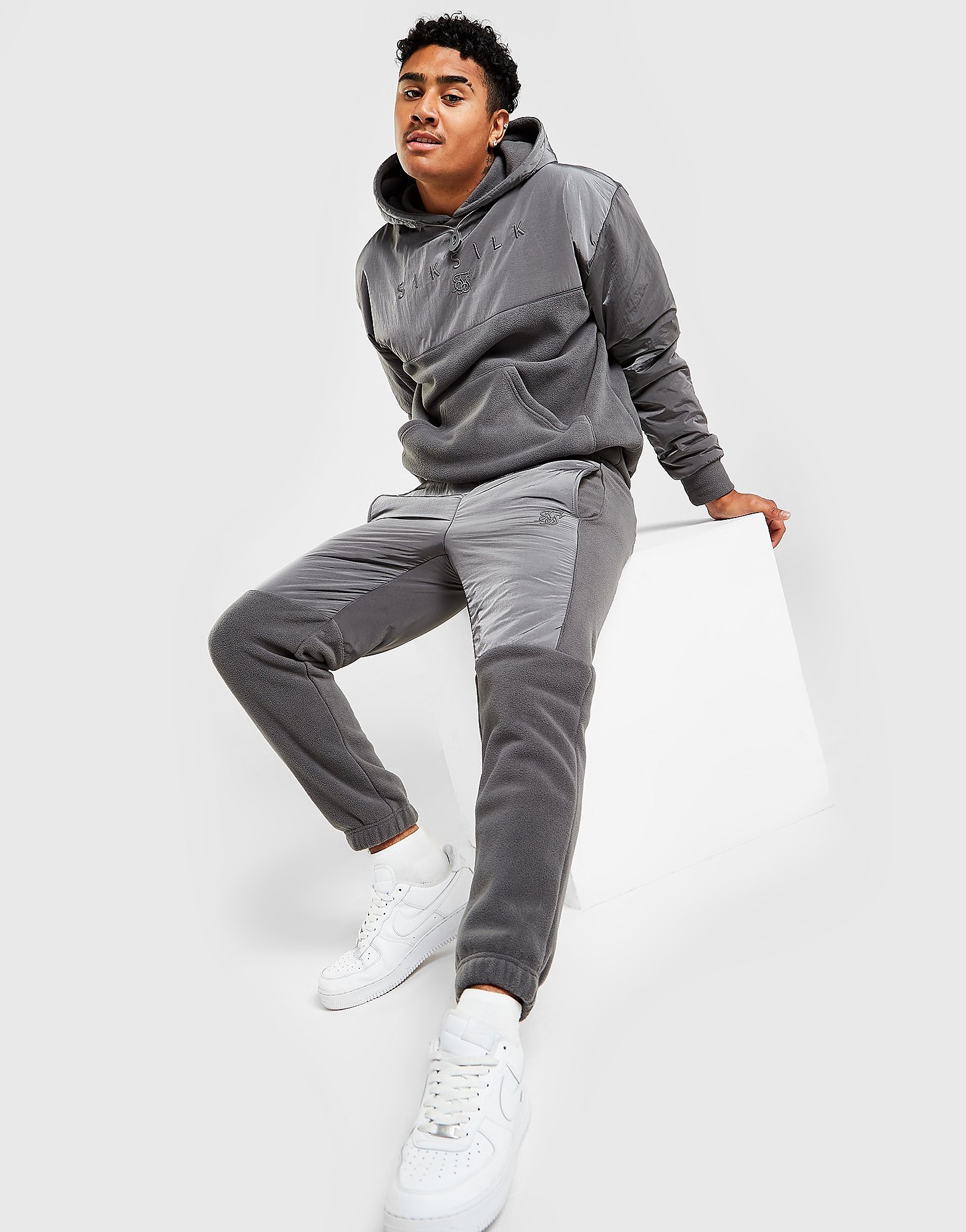 

SikSilk Hybrid Cuff Joggers - Grey - Mens, Grey