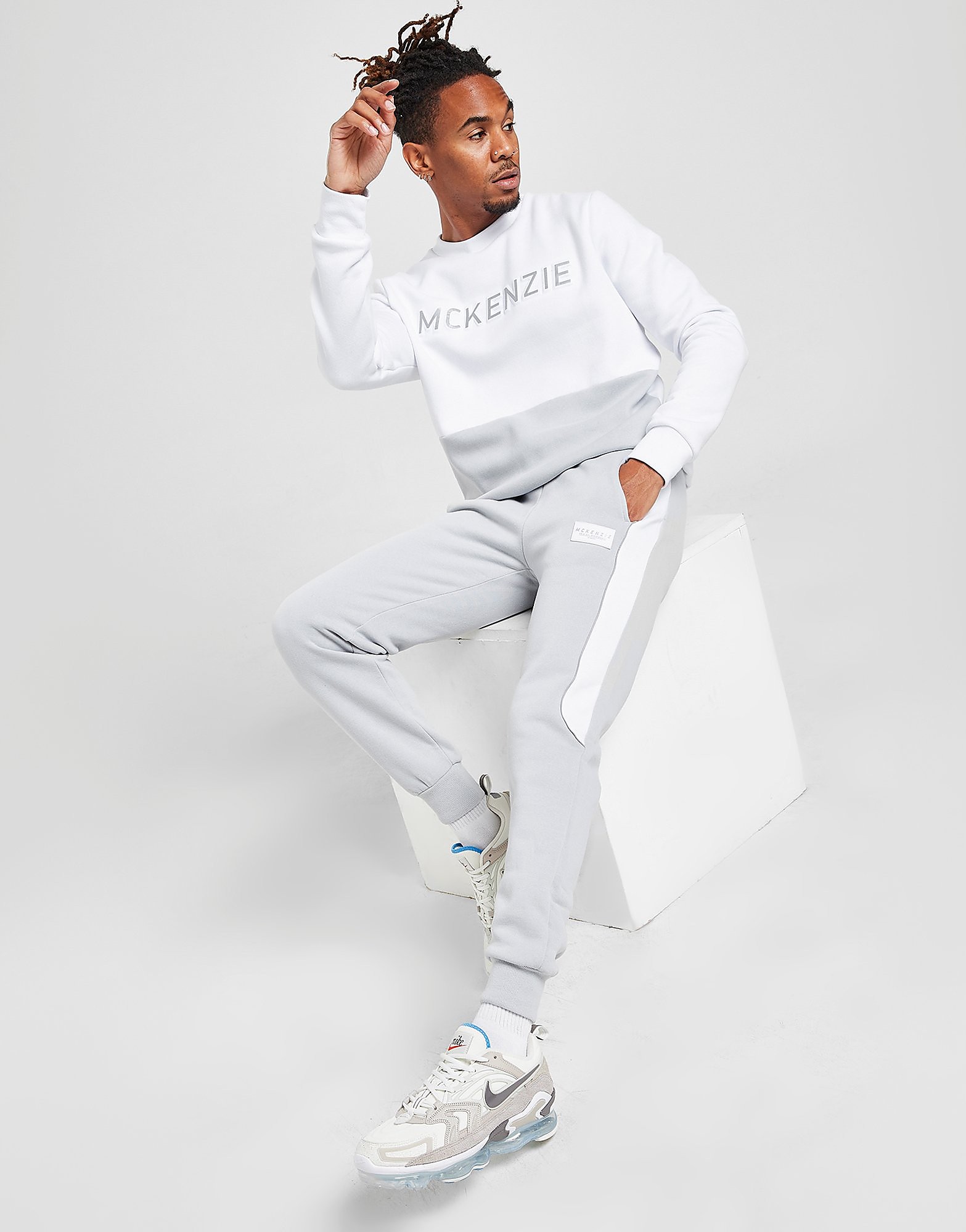 

McKenzie Bodie Fleece Crew Tracksuit - Only at JD - White - Mens, White