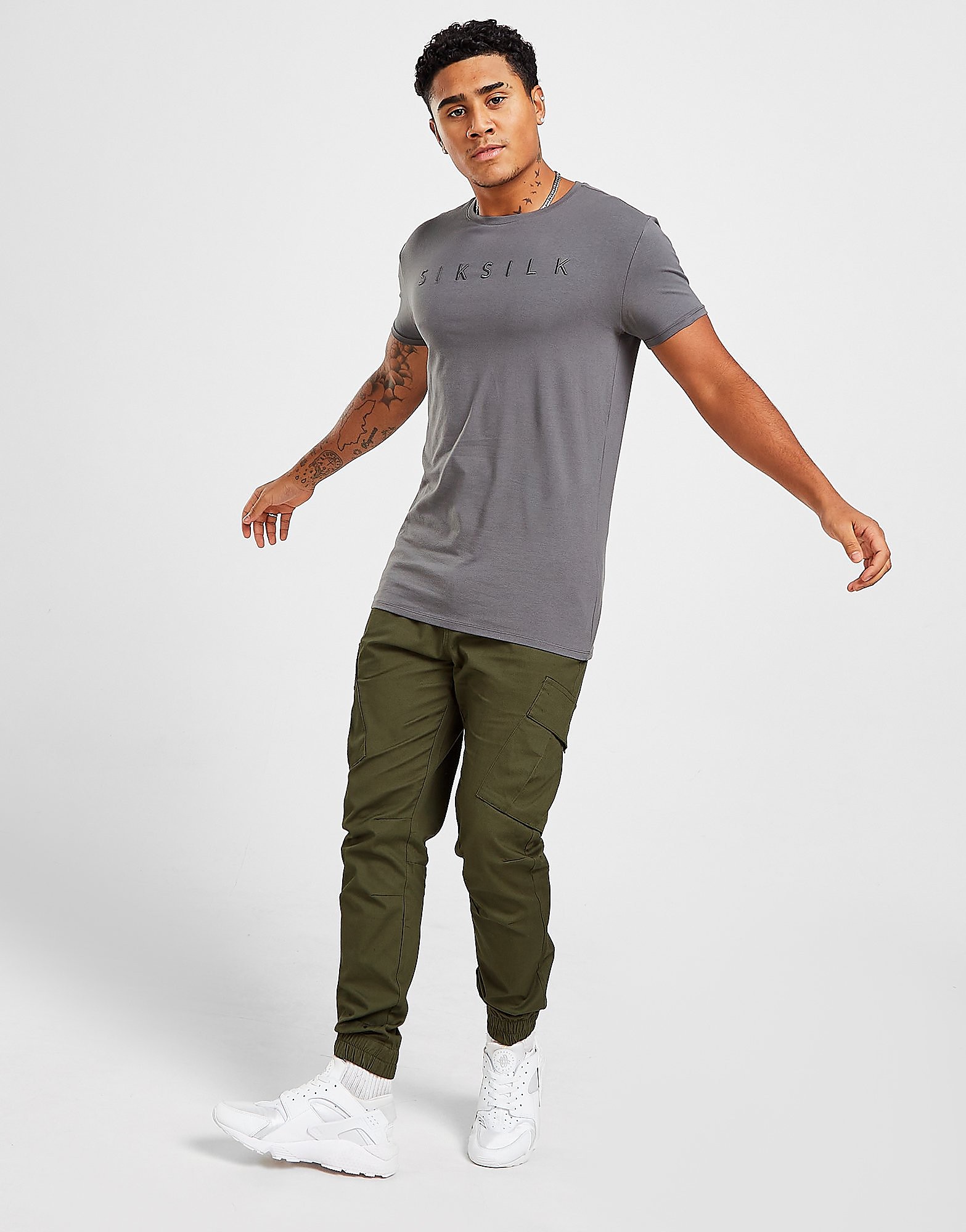 

SikSilk Cargo Pants - Green - Mens, Green