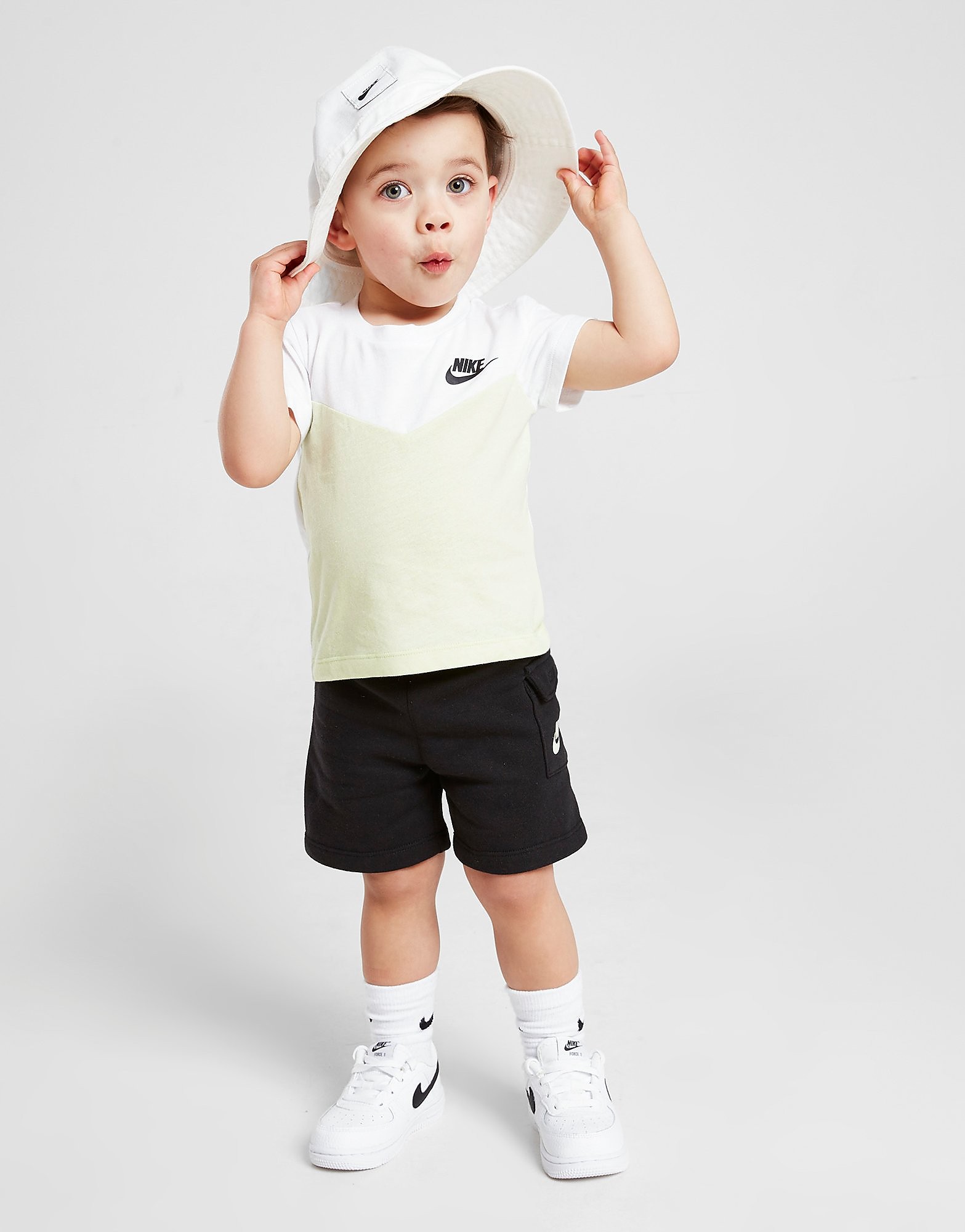 

Nike Colour Block Chevron T-Shirt/Shorts Set Infant - Only at JD - Green/Black - Kids, Green/Black