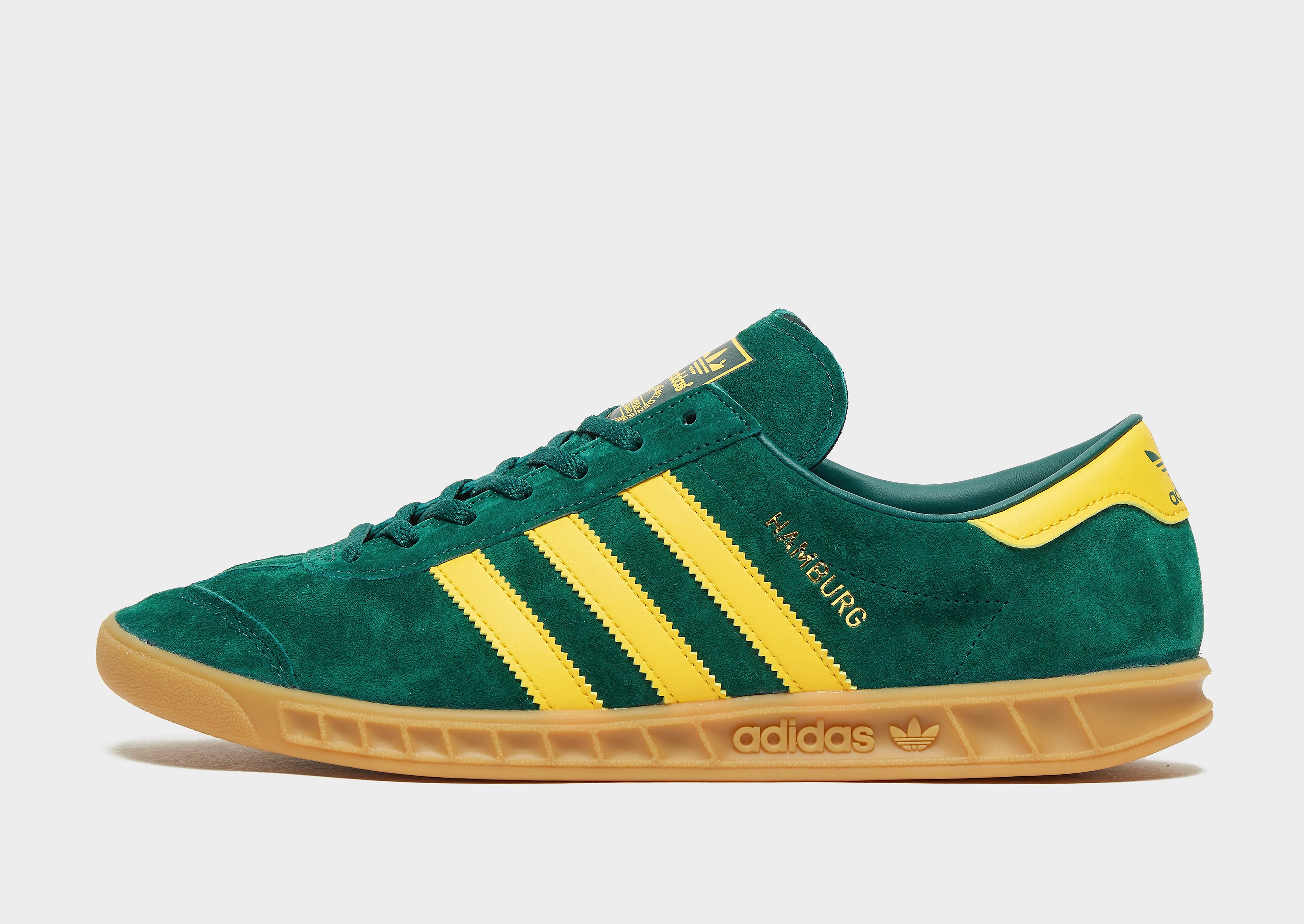 

adidas Originals Hamburg - Collegiate Green / Bold Gold / Gum/Yellow - Mens, Collegiate Green / Bold Gold / Gum/Yellow