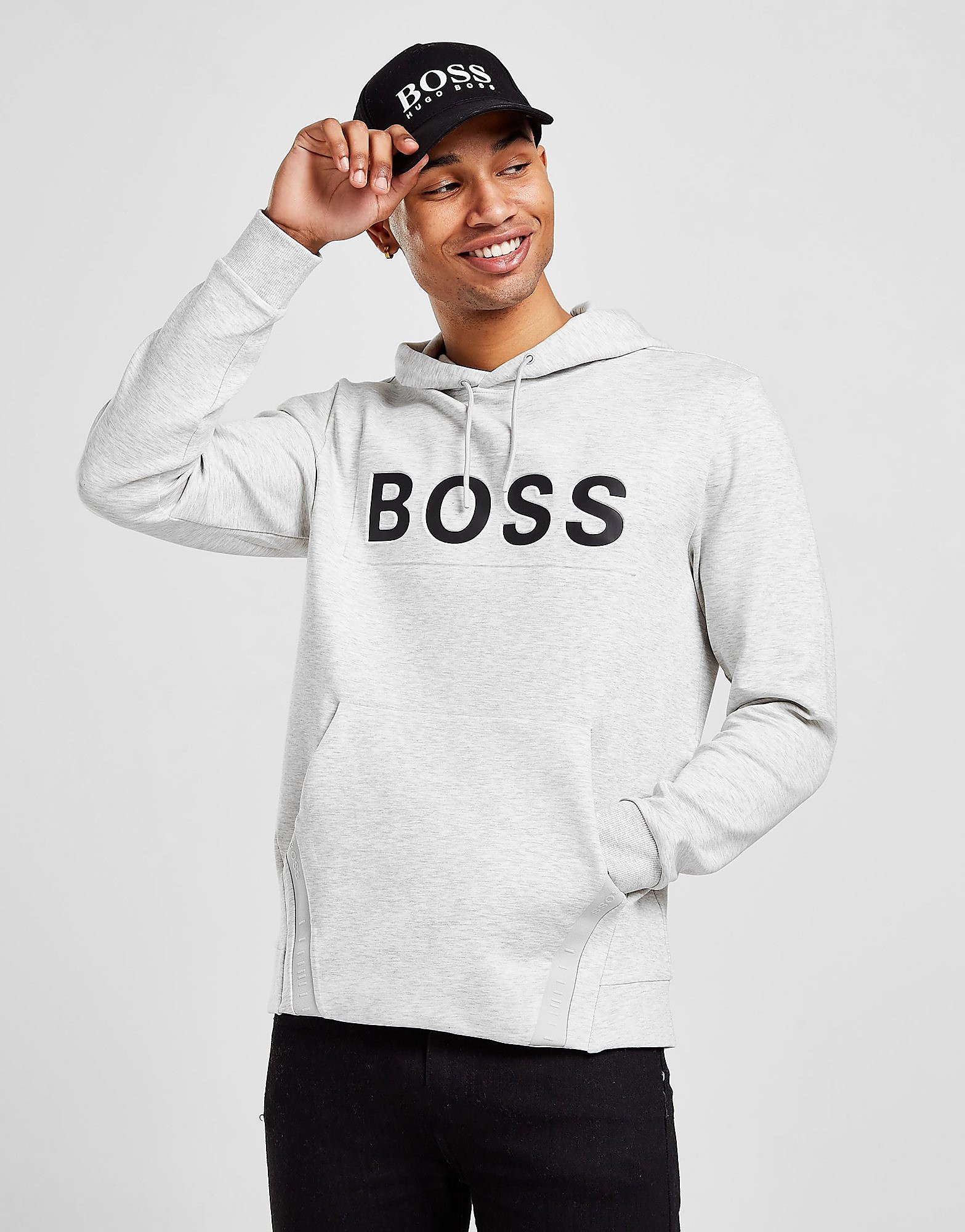 

BOSS Soody Bold Logo Overhead Hoodie - Grey - Mens, Grey