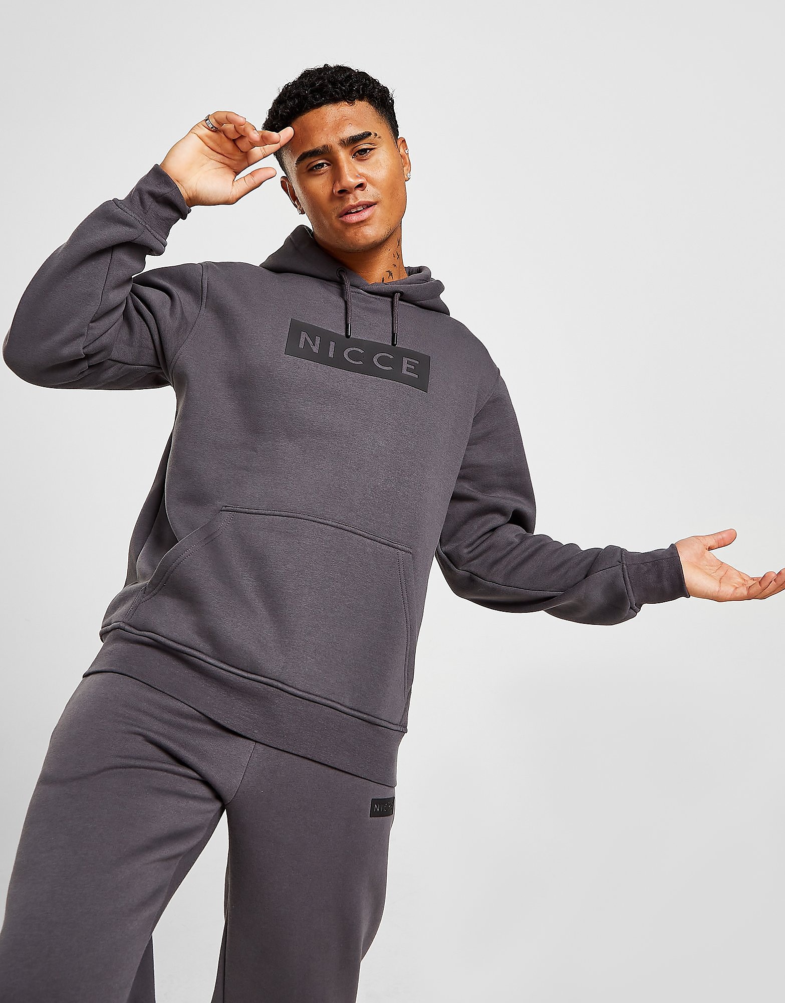

Nicce Peak Overhead Hoodie - Grey - Mens, Grey