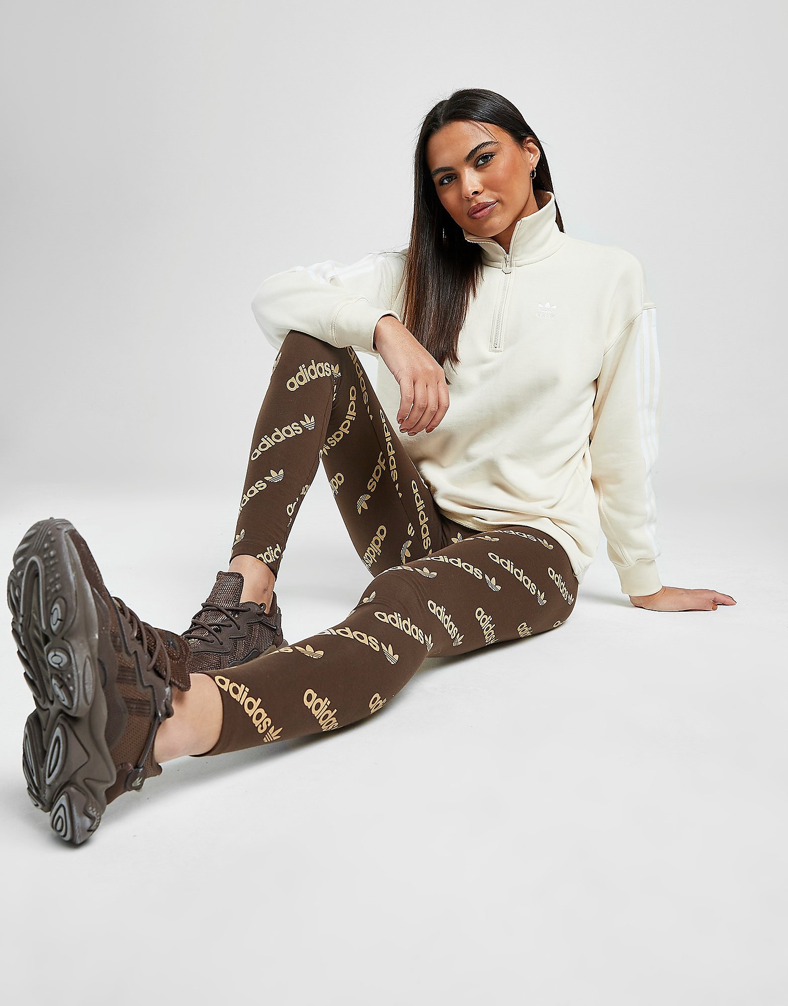 

adidas Originals All Over Print Leggings - Brown - Womens, Brown