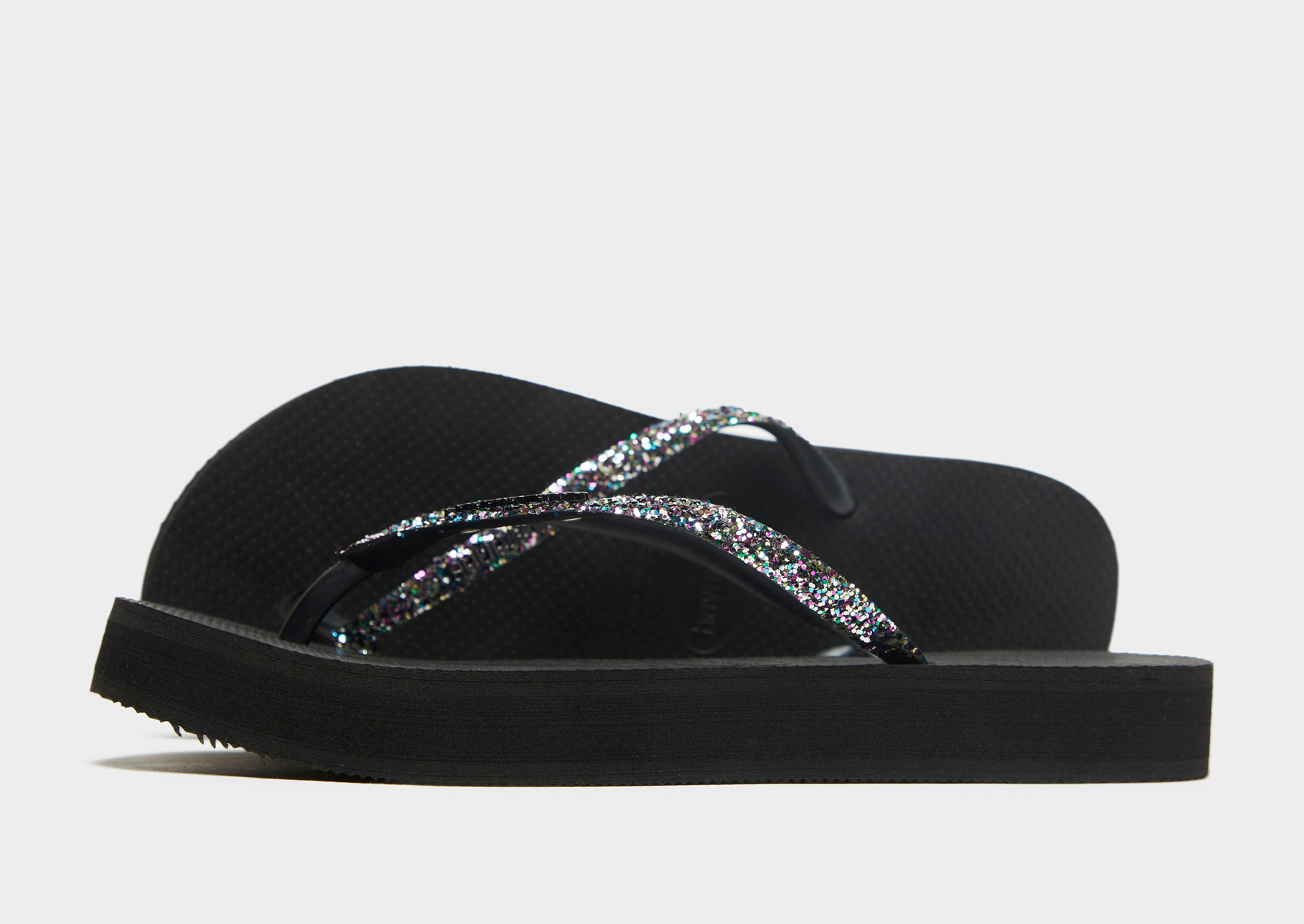 Havaianas Slim Platform Shine Flip Flops Women's - Black, Black