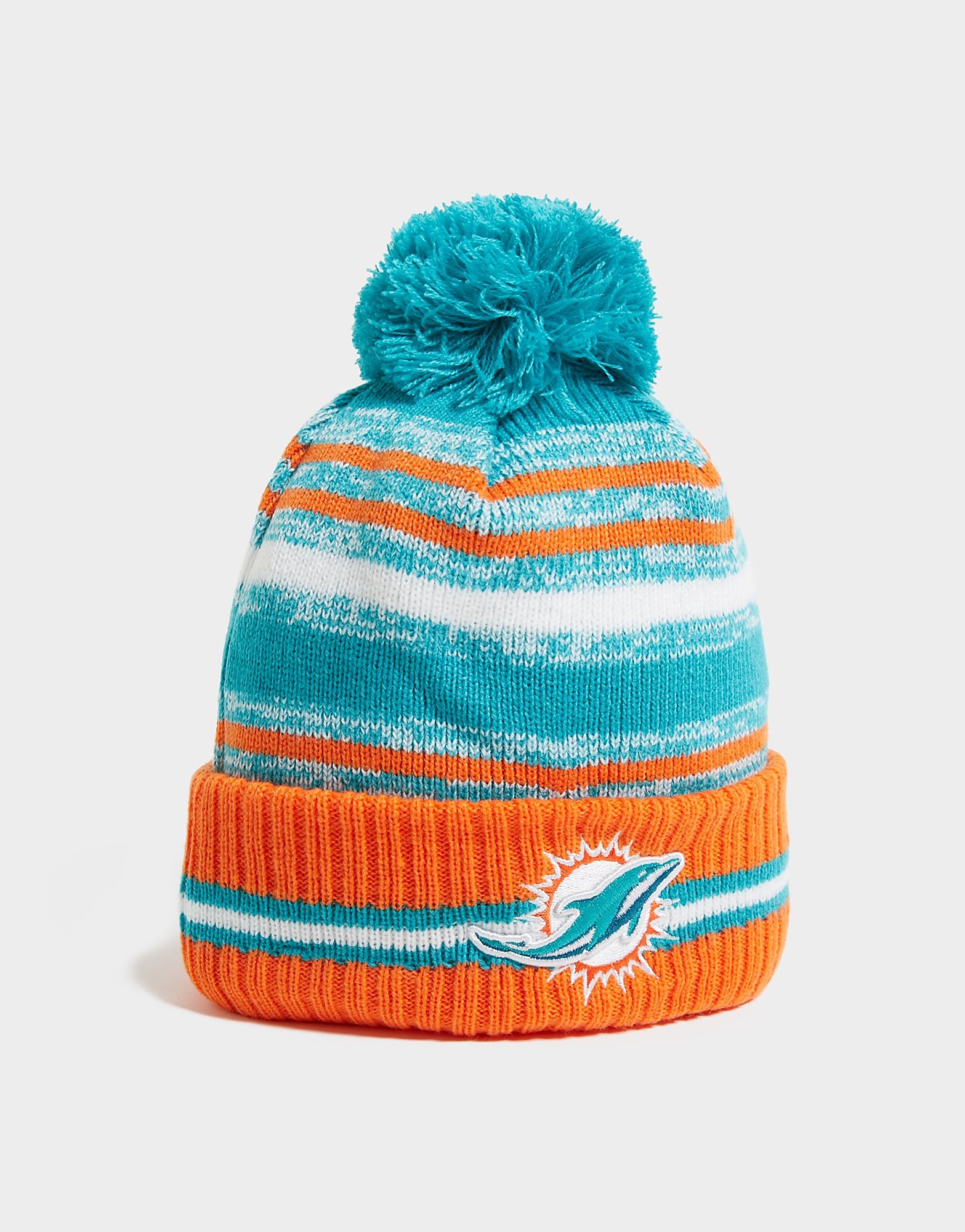 

New Era NFL Miami Dolphins Pom Beanie Hat - Blue - Womens, Blue