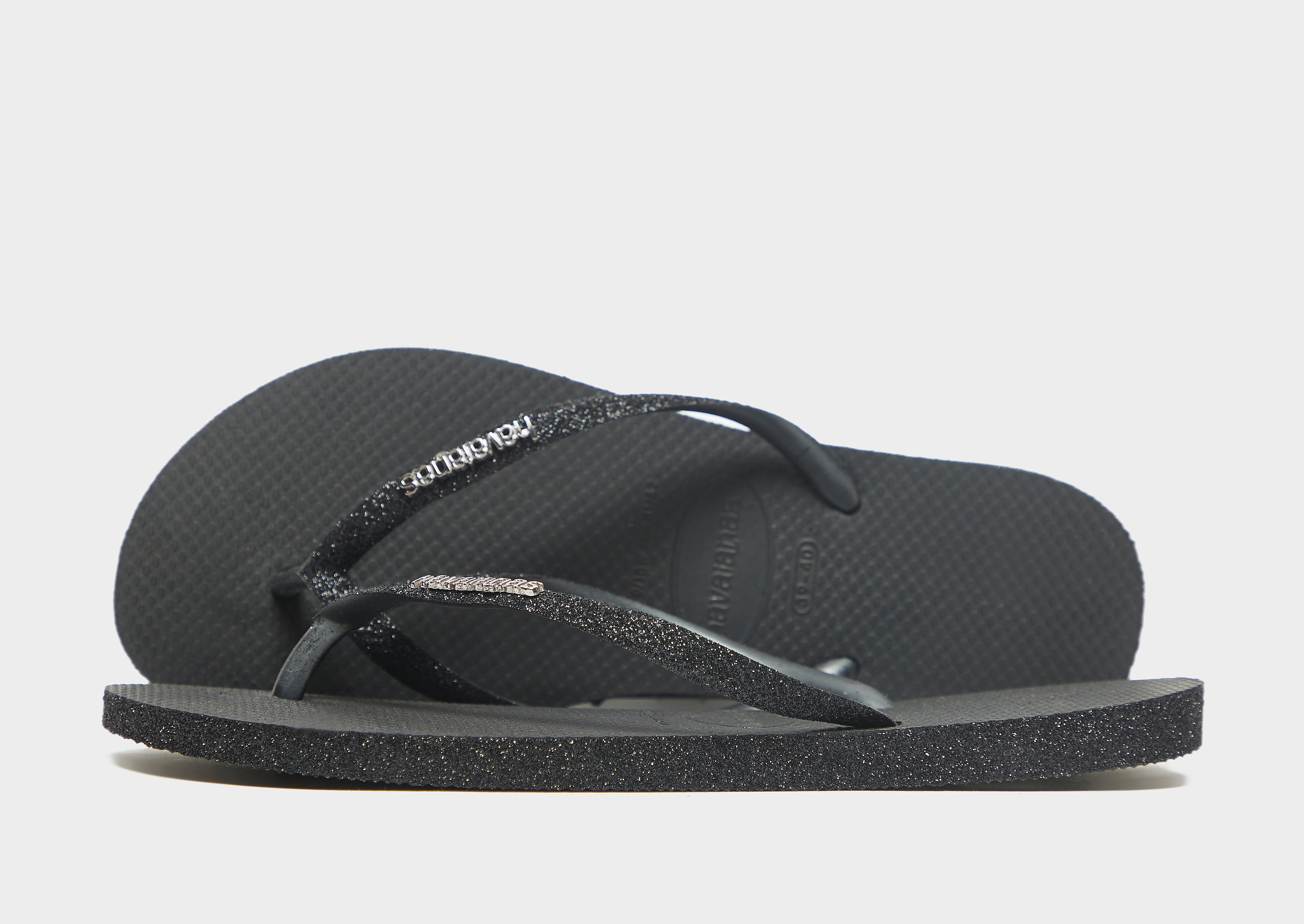 

Havaianas Slim Sparkle Flip Flops Women's - Black, Black