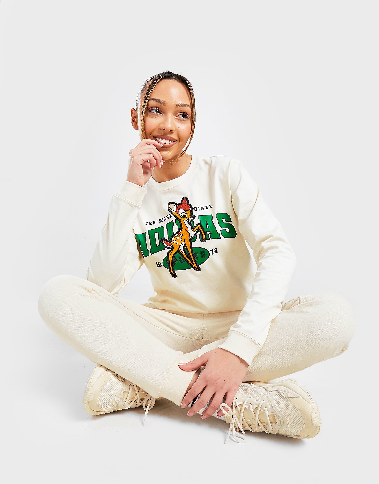 

adidas Originals Bambi Long Sleeve T-Shirt - Beige - Womens, Beige