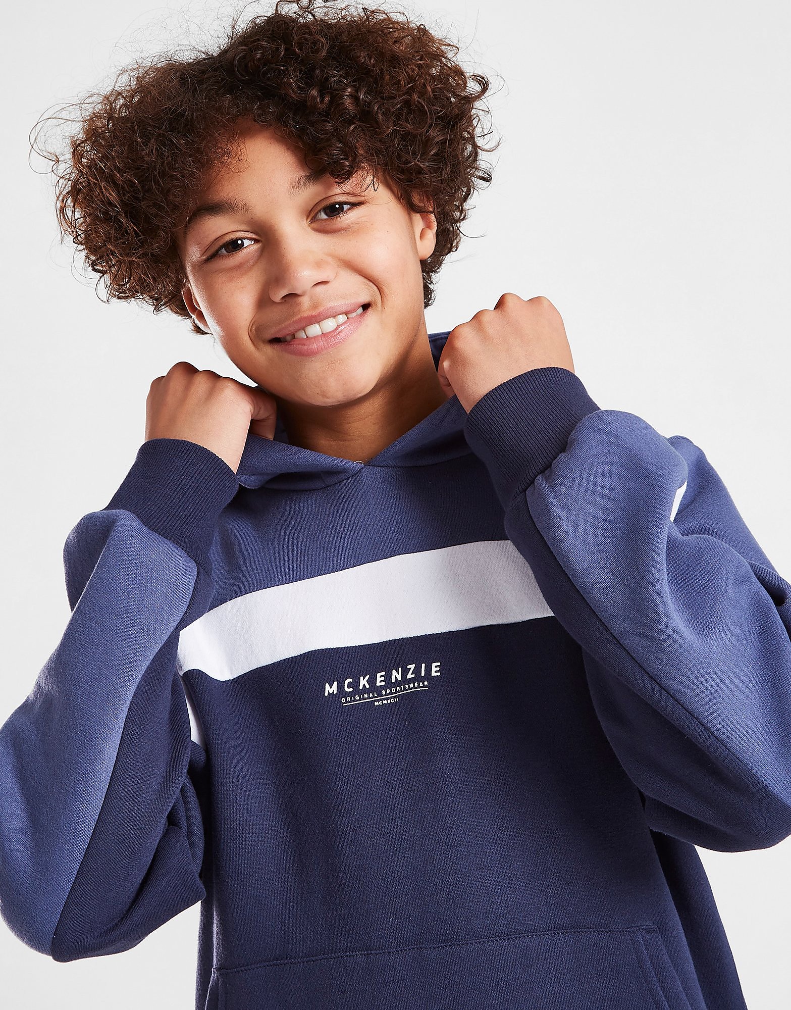 McKenzie Erwan Overhead Colour Block Hoodie Junior - Blue - Kids, Blue