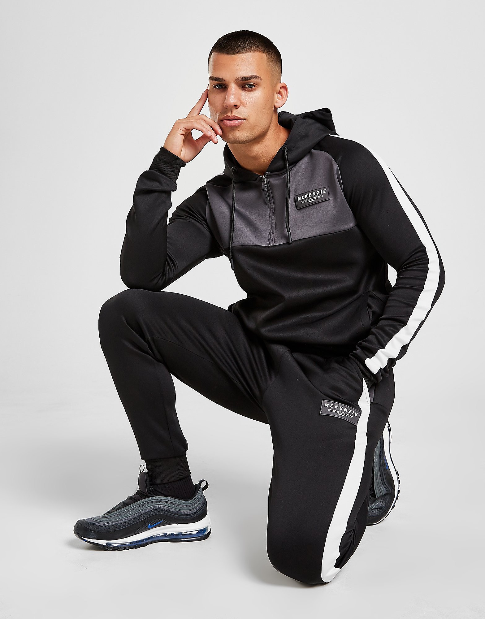 

McKenzie Invigorate Poly 1/4 Zip Tracksuit - Only at JD - Black - Mens, Black