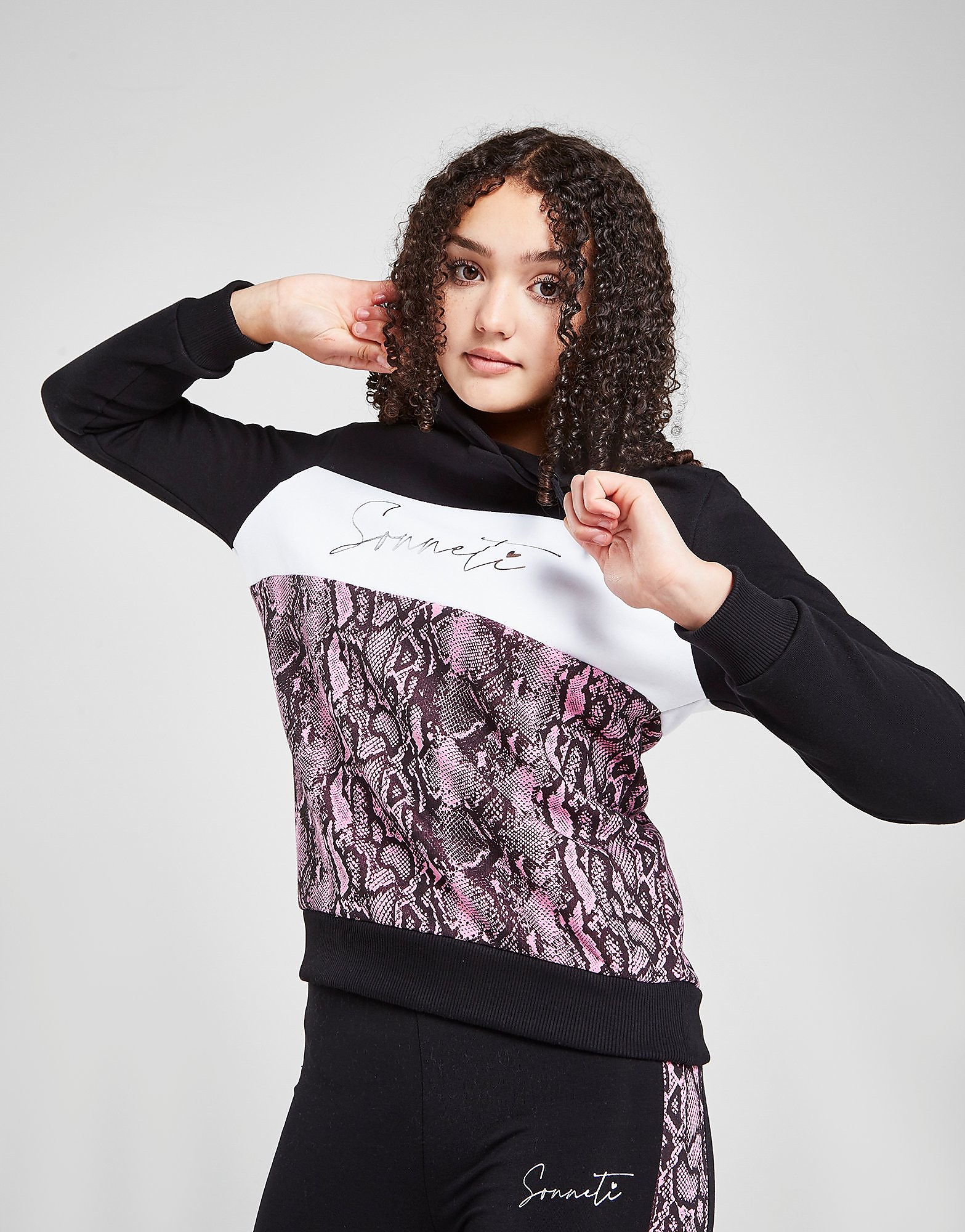 

Sonneti Girls' Snake Panel Boyfriend Hoodie Junior - Black - Kids, Black