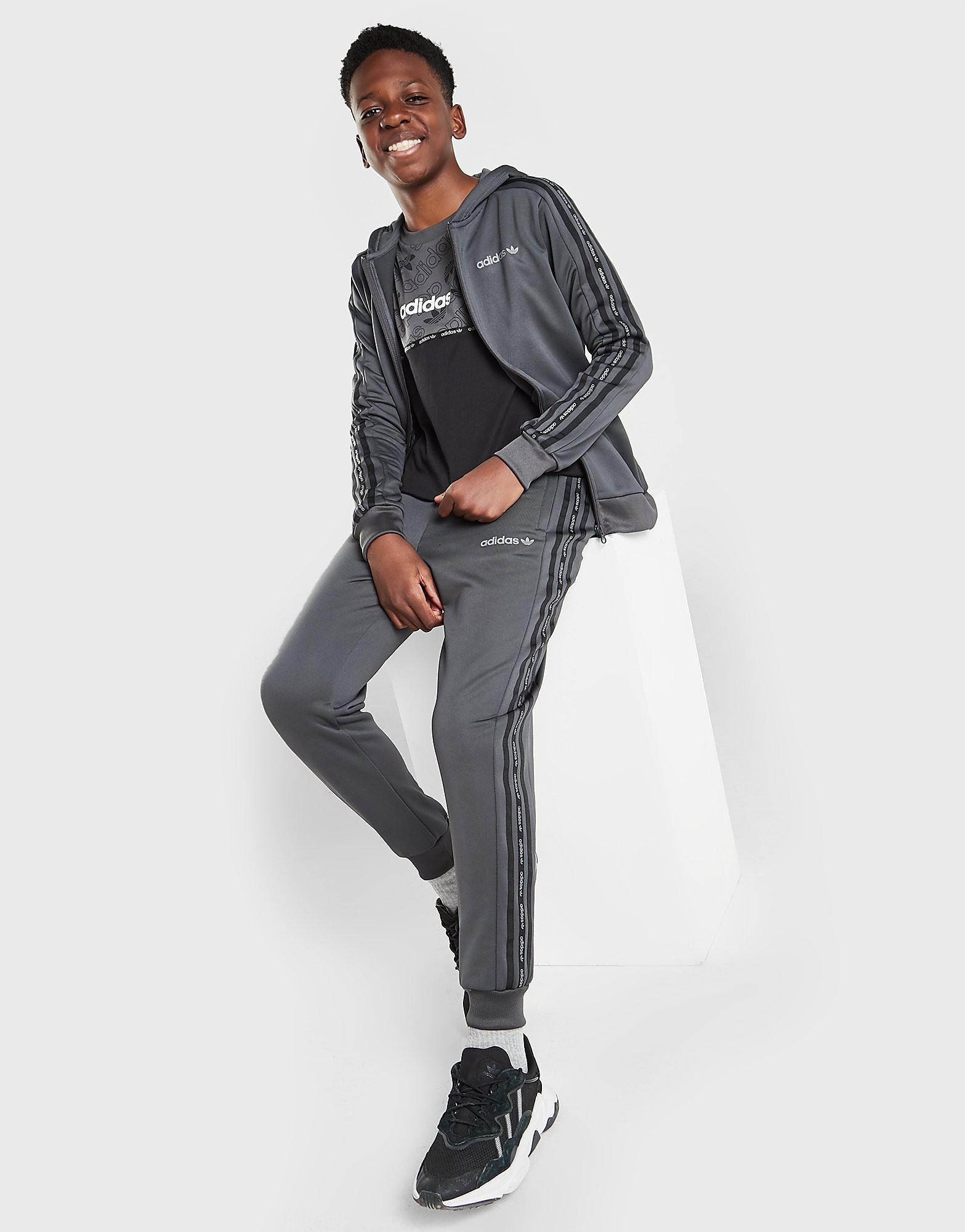 

adidas Originals Tape Poly Track Pants Junior - Only at JD - Grey - Kids, Grey