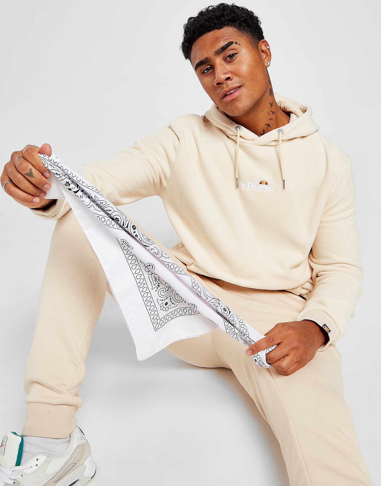 Ellesse Nathia Poly Fleece Hoodie - Only at JD - Beige - Mens, Beige