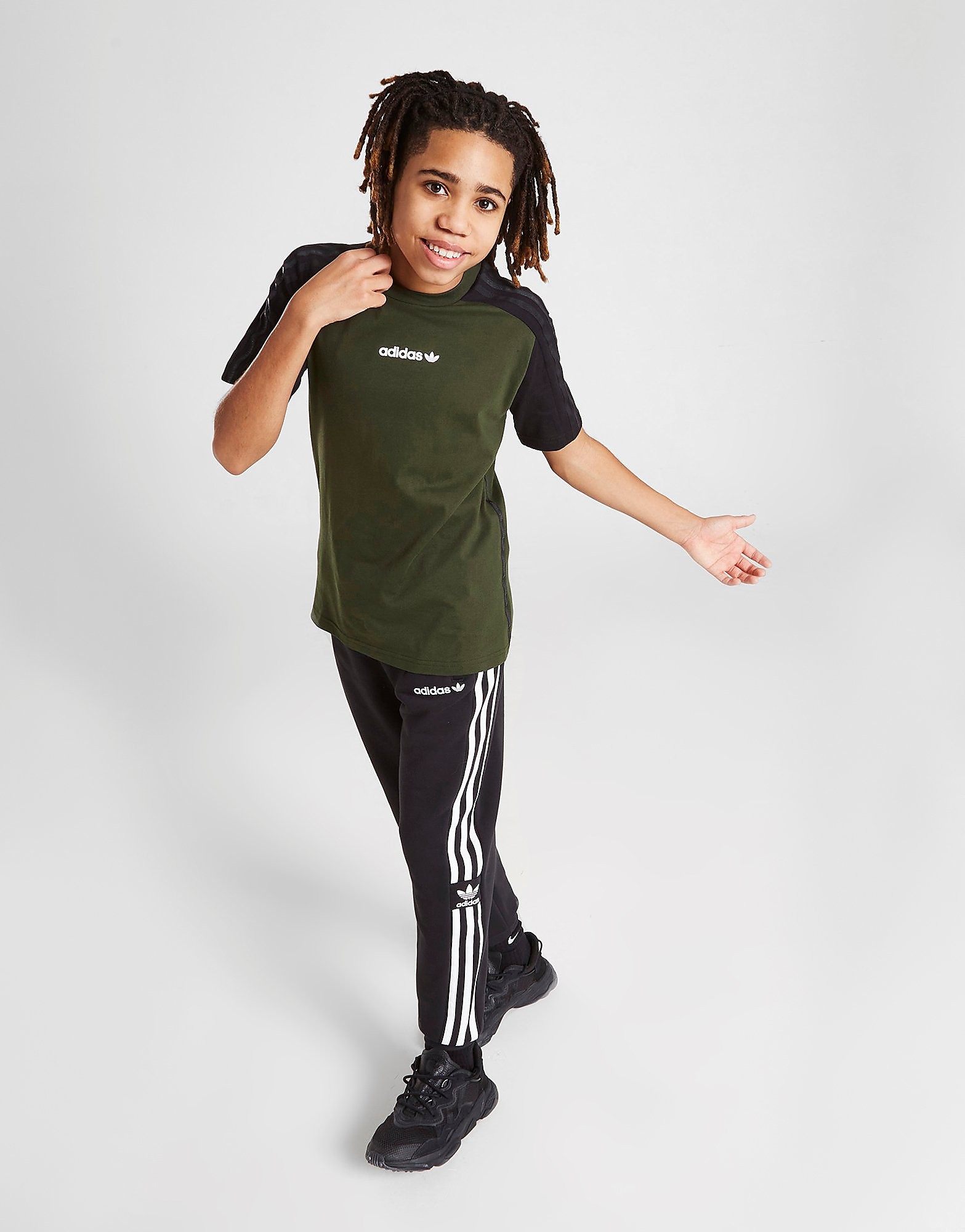 

adidas Originals Tape Colour Block T-Shirt Junior - Only at JD - Green - Kids, Green