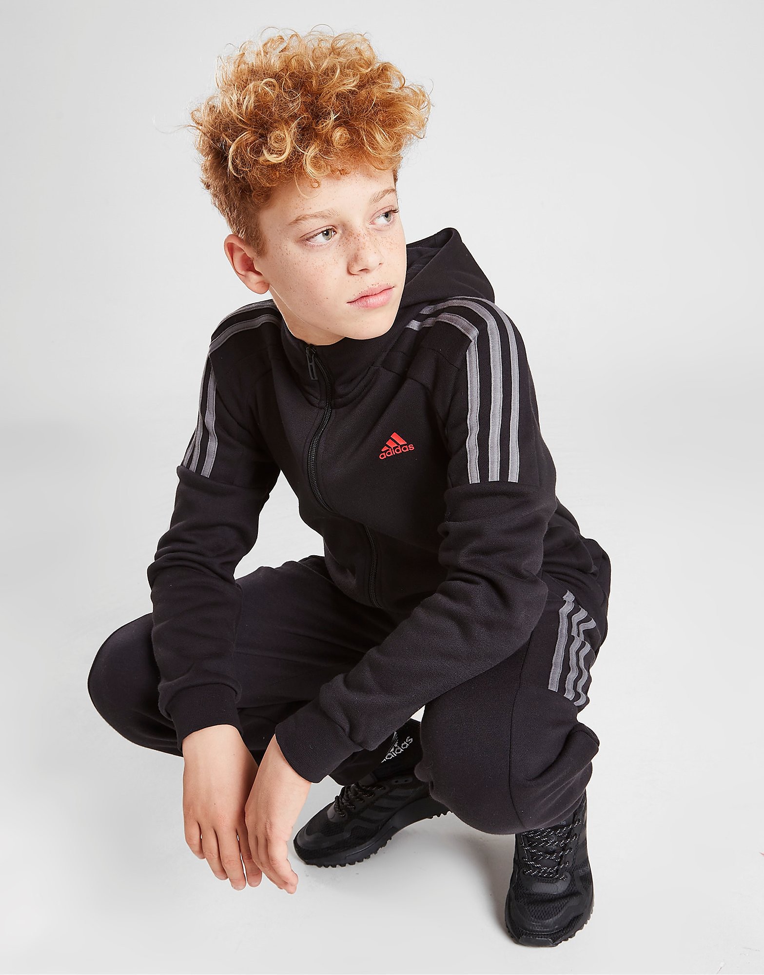 

adidas Energize Full Zip Tracksuit Junior - Only at JD - Black - Kids, Black