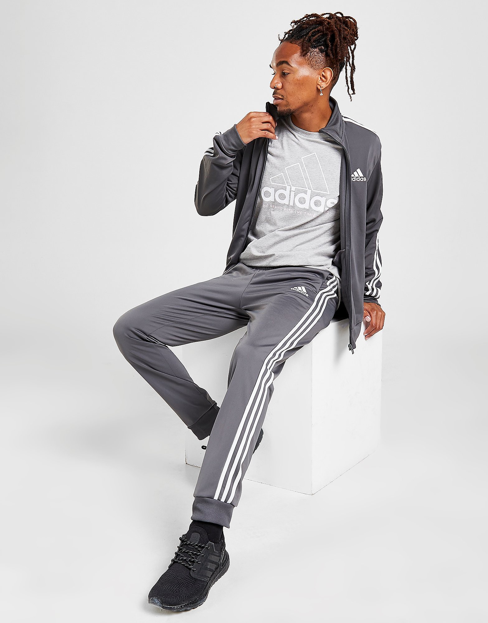 

adidas Badge of Sport 3-Stripes Poly Track Pants - Only at JD - Grey - Mens, Grey