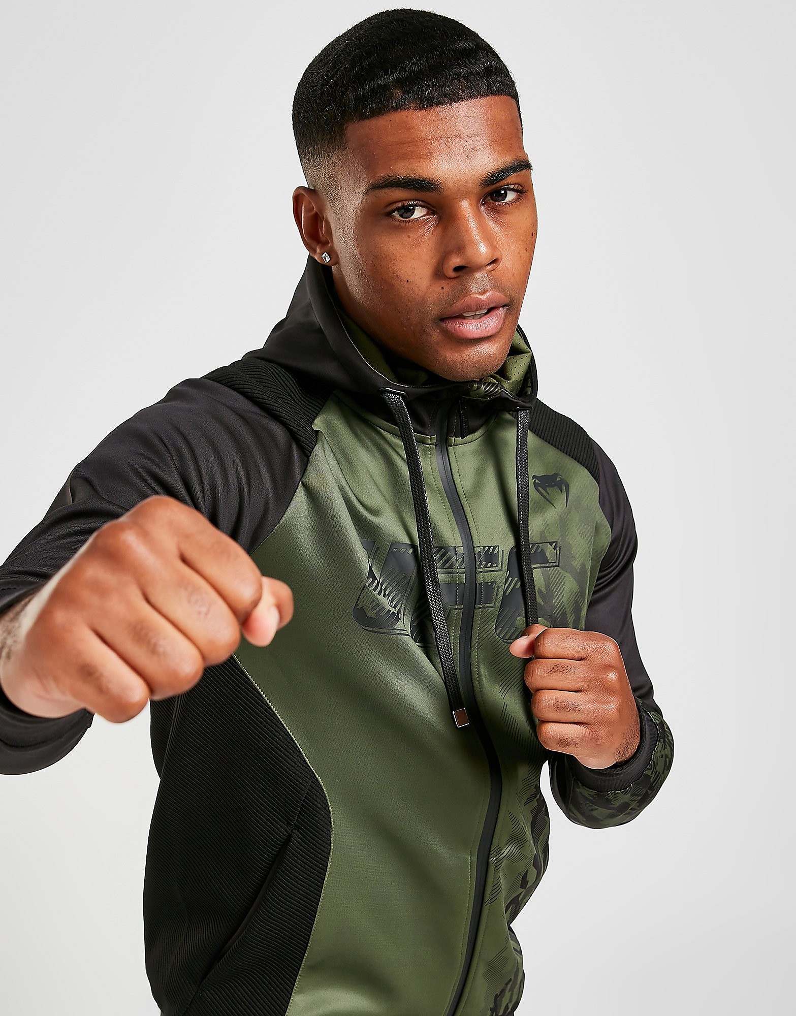 Venum UFC Fight Week Authentic Zip Hoodie - Green - Mens, Green