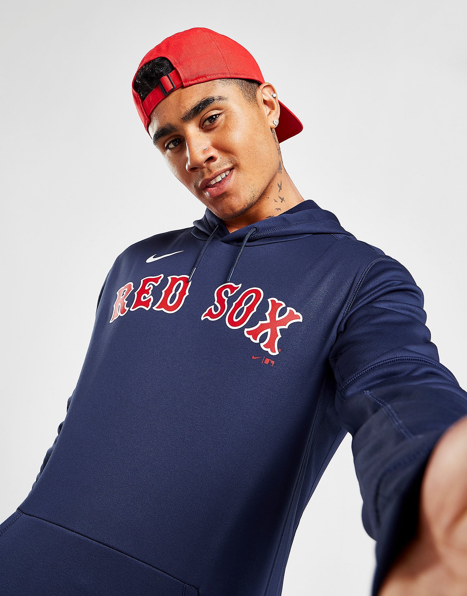 

Nike MLB Boston Red Sox Wordmark Therma Hoodie - Blue - Mens, Blue