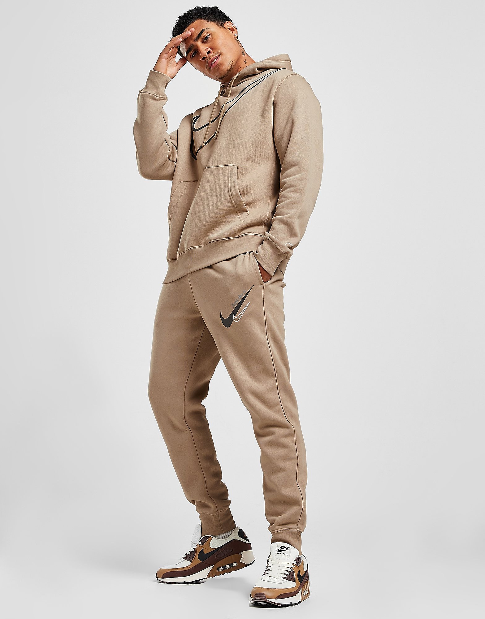 Nike Swoosh Joggers - Brown - Mens, Brown