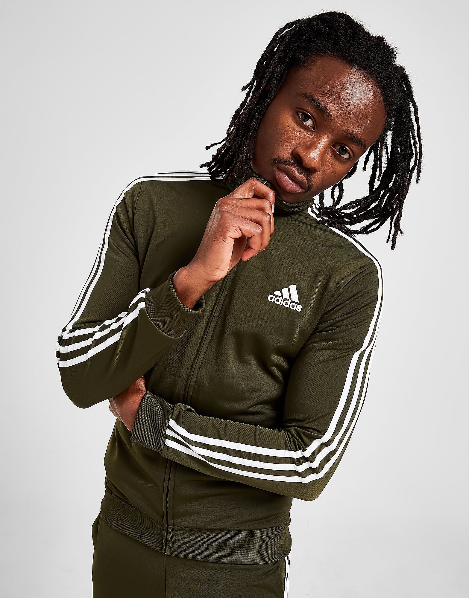 

adidas Badge of Sport 3-Stripes Poly Track Top - Only at JD - Green - Mens, Green