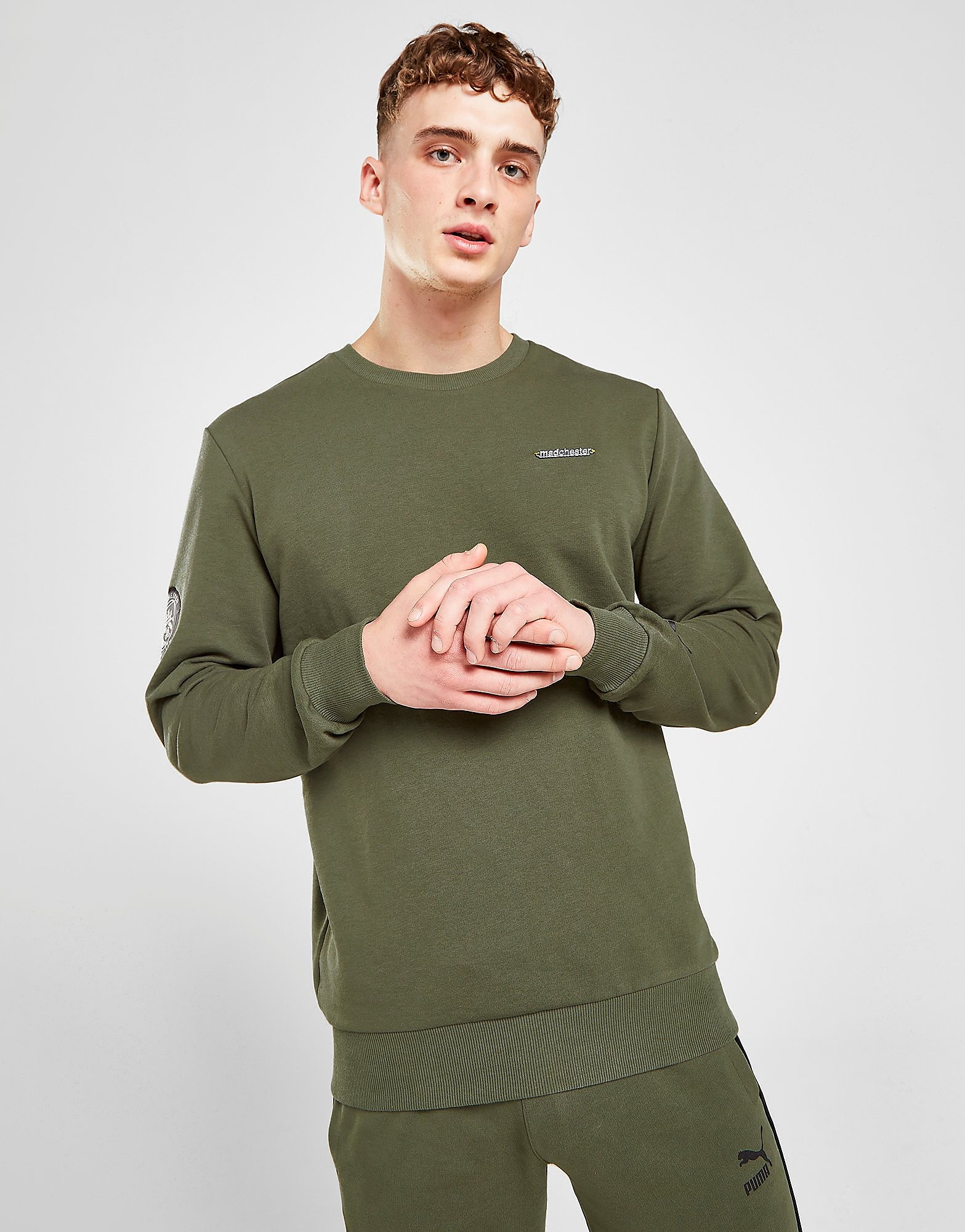 

Puma Madchester Graphic Crew Sweatshirt - Green - Mens, Green