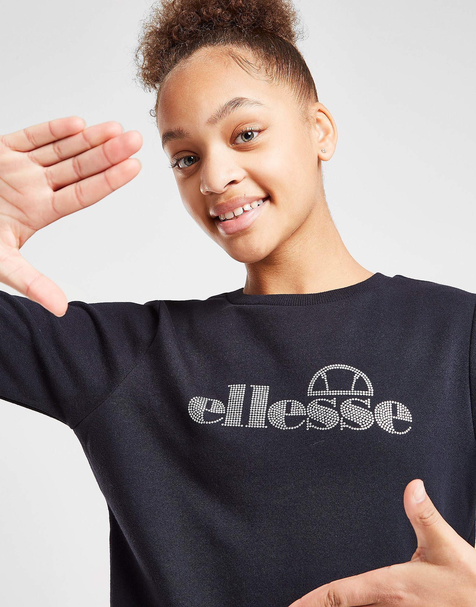 

Ellesse Girls Soloni Diamante Boyfriend Crew Sweatshirt Jr - Only at JD - Black - Kids, Black