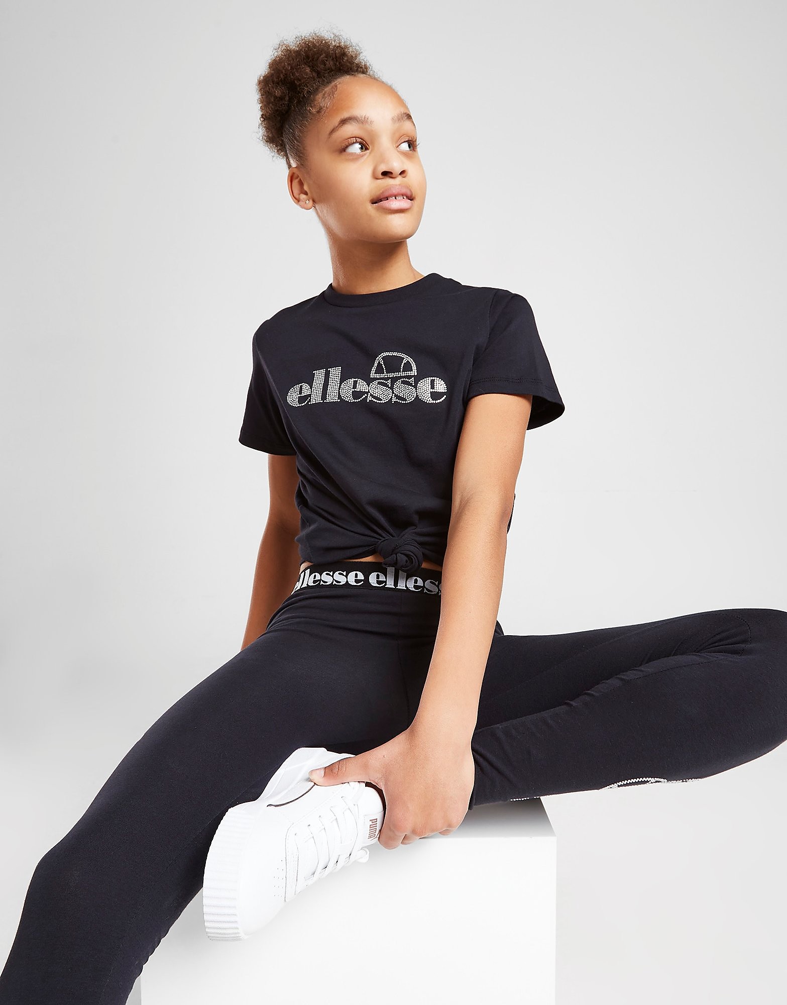 

Ellesse Girls' Sophi Diamante Boyfriend T-Shirt Junior - Only at JD - Black - Kids, Black