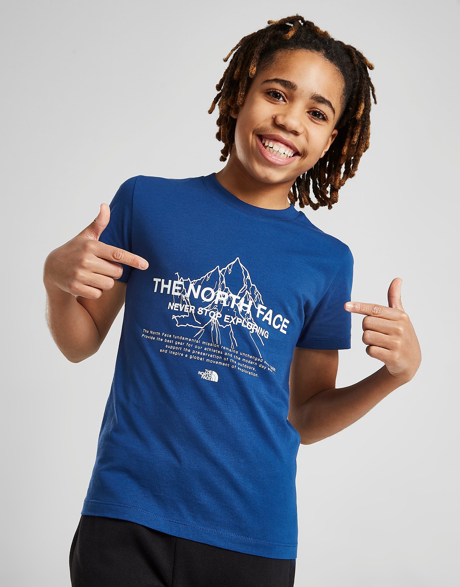 

The North Face Mountain Front T-Shirt Junior - Only at JD - Blue - Kids, Blue
