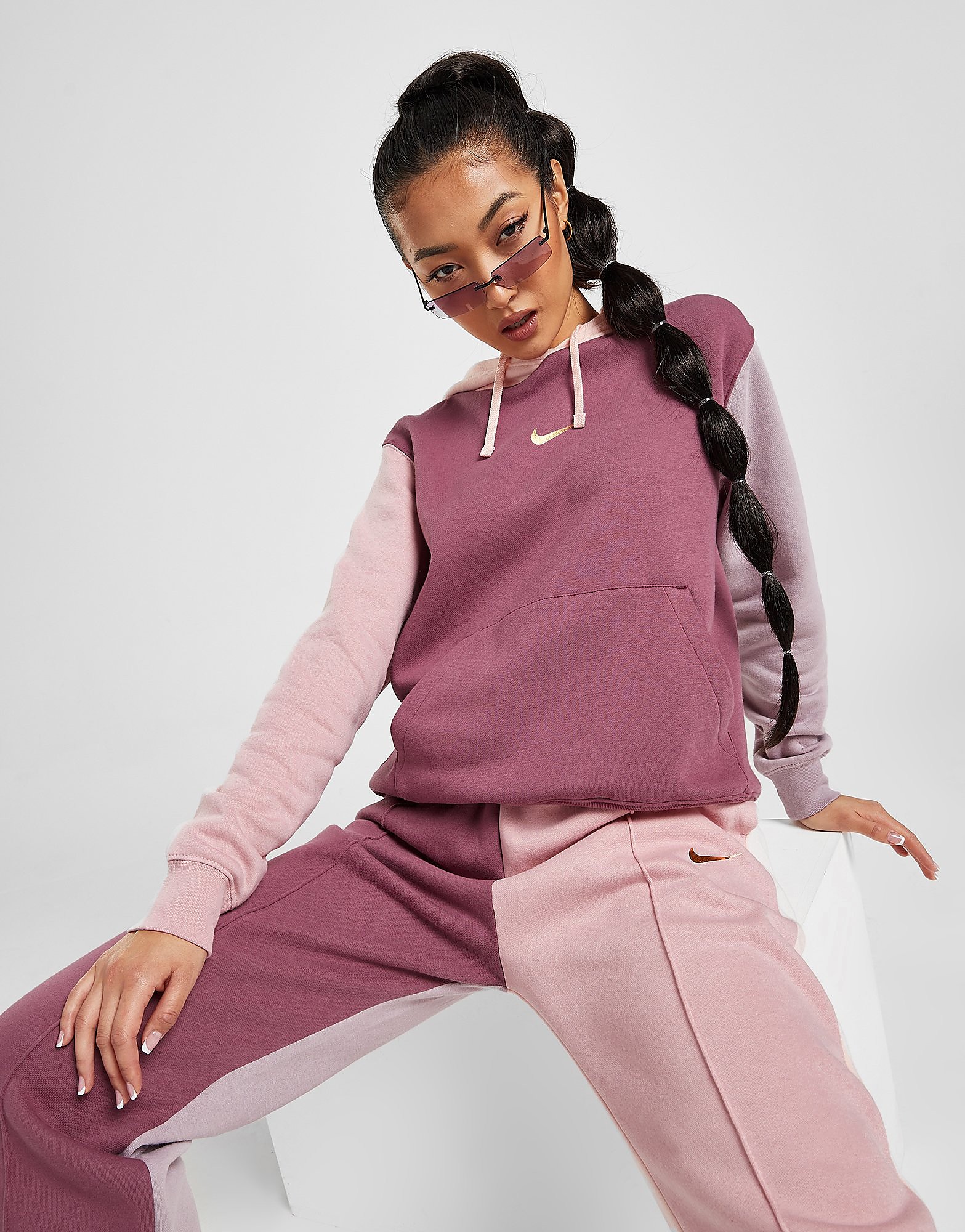 

Nike Colour Block Swoosh Hoodie - Light Mulberry - Womens, Light Mulberry