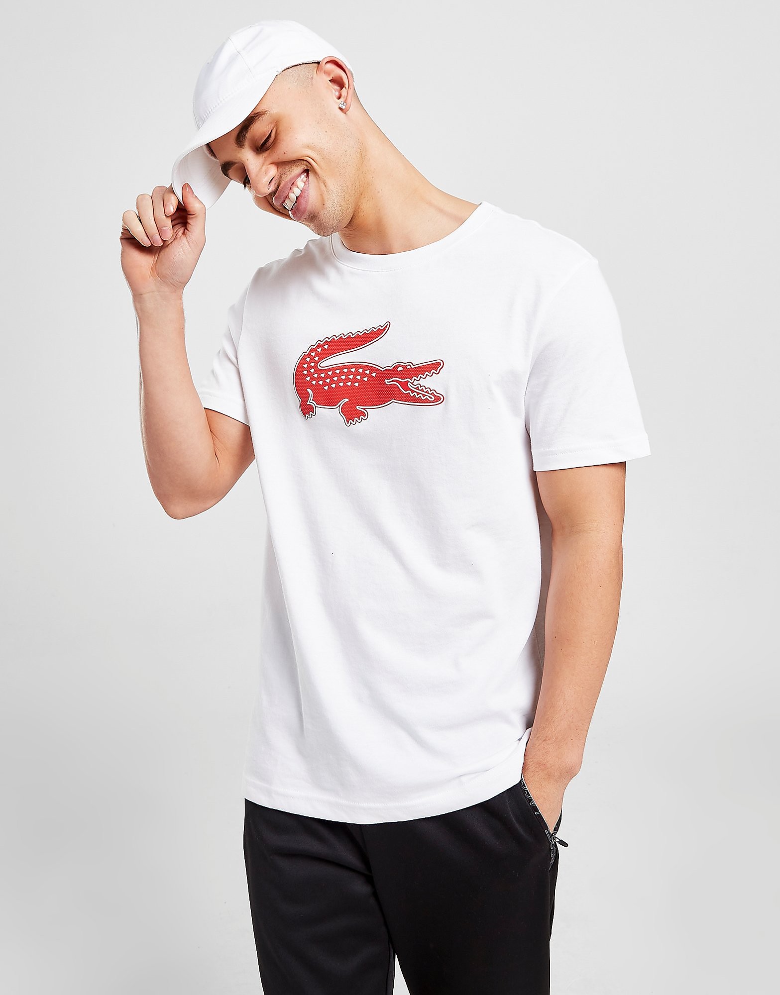 Lacoste Big Croc T-Shirt - White, White
