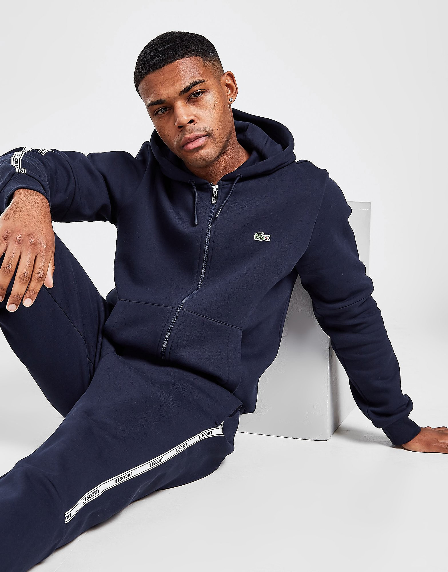 

Lacoste Colour Block Tape Hoodie - Blue - Mens, Blue