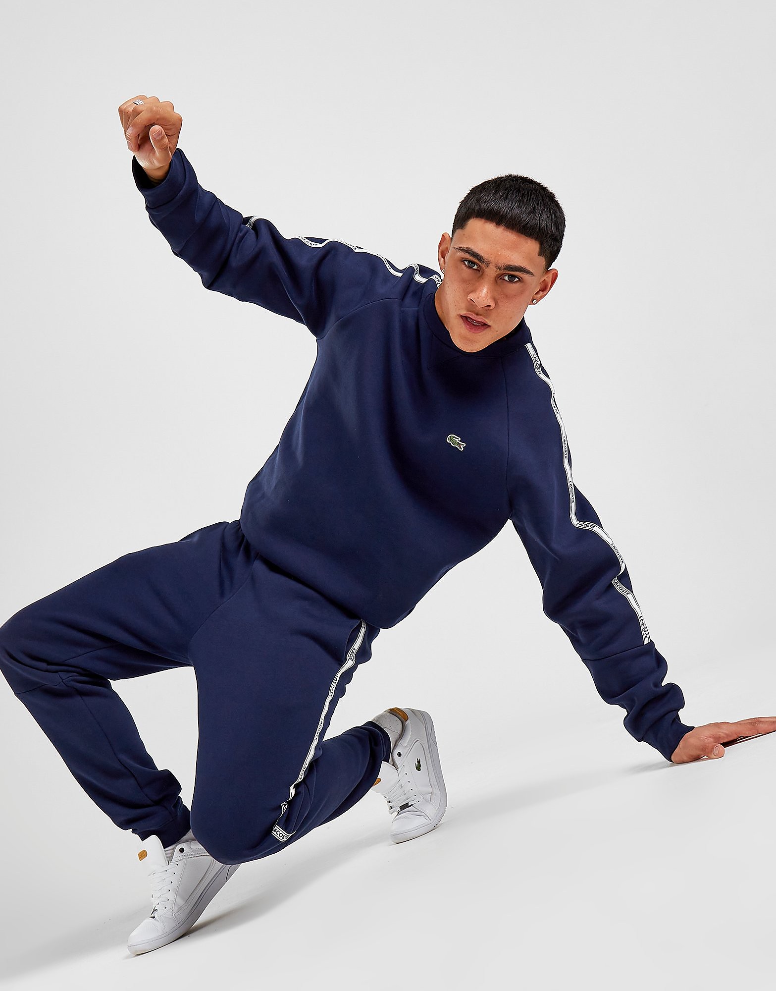 

Lacoste Colour Block Tape Sweatshirt - Blue - Mens, Blue