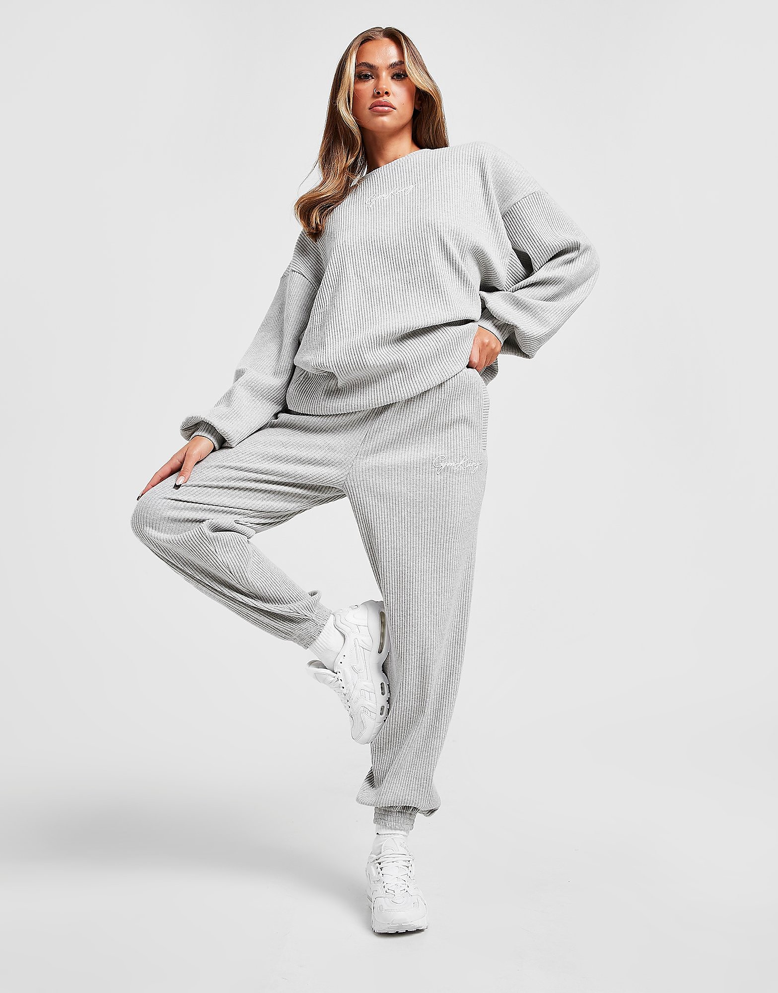 

Gym King Jumbo Ribbed Joggers - Grey - Womens, Grey