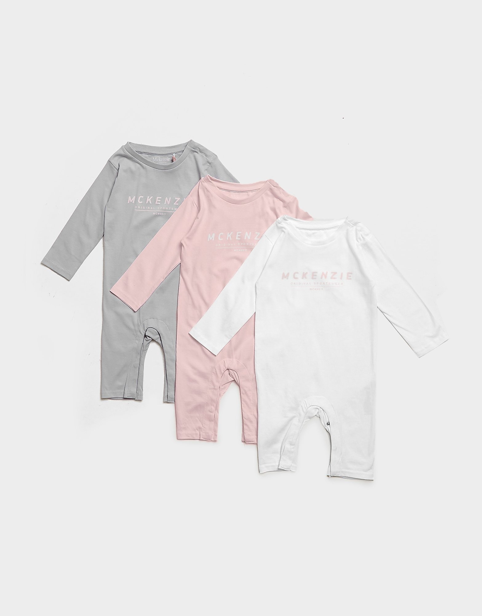 

McKenzie Girls' Essential 3 Pack Babygrows Infant - White, White